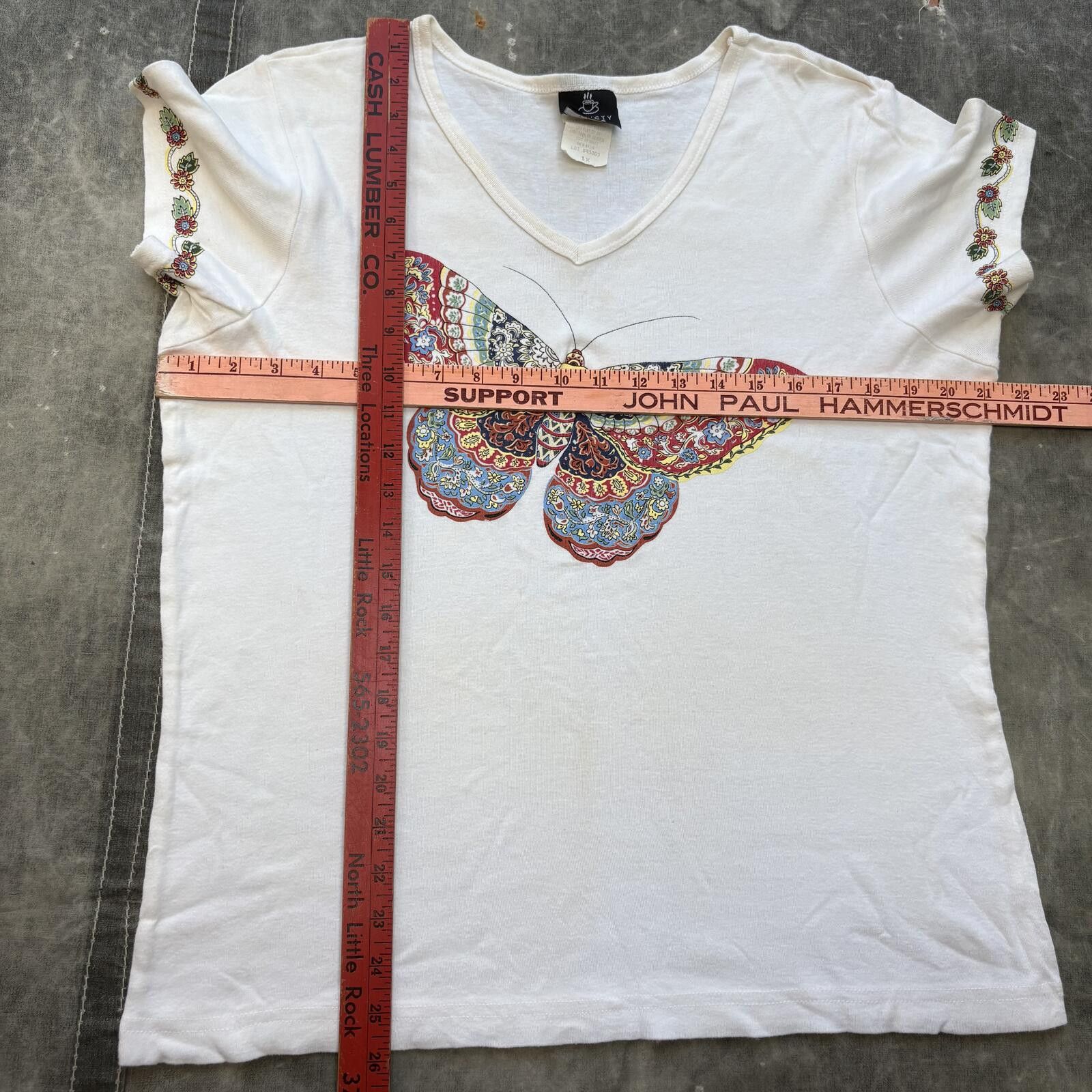 Vintage Vintage 90s Floral Butterfly Cute Cottage Indie Fairy Shirt Size XL / US 12-14 / IT 48-50 - 4 Thumbnail