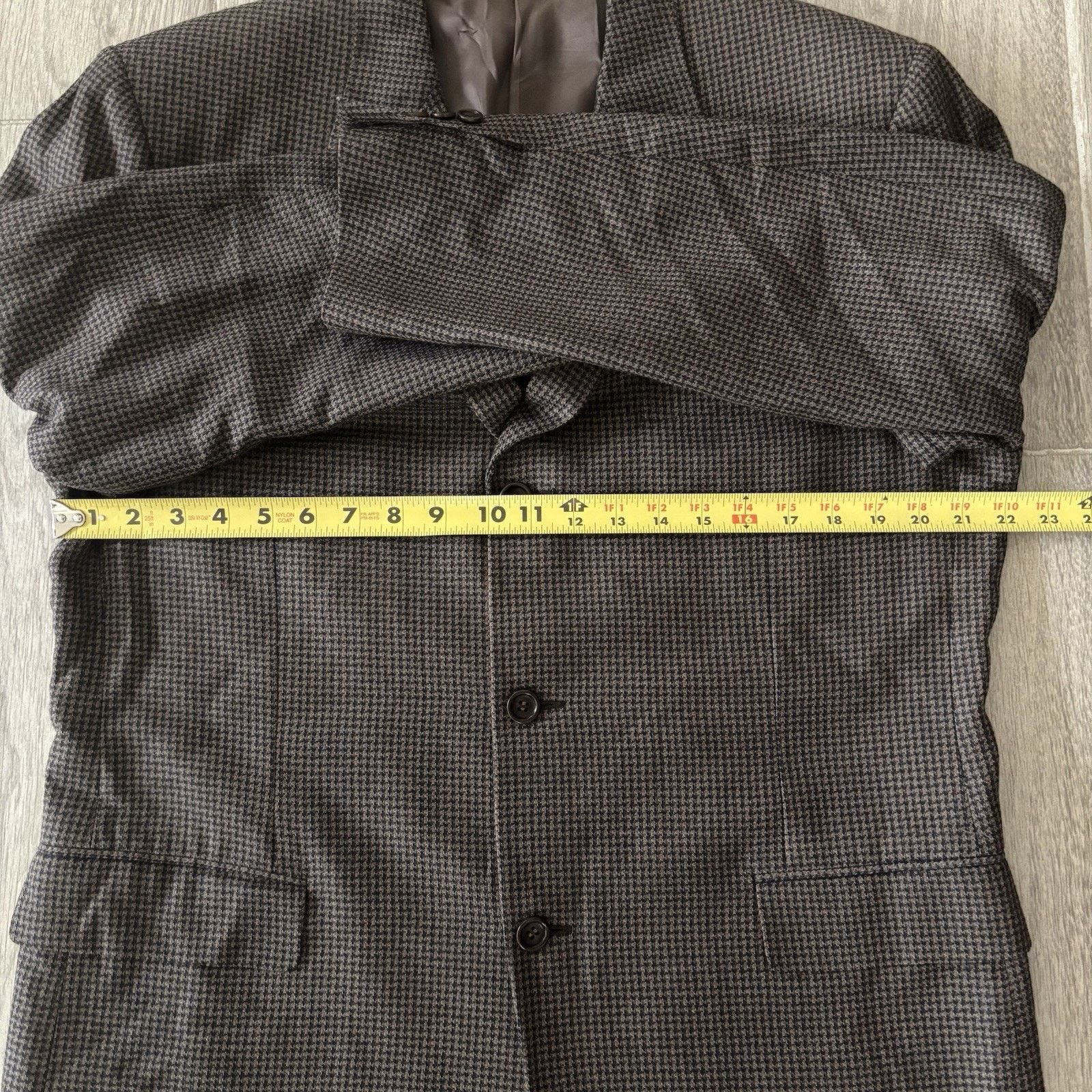 Canali Canali Blazer Wool Silk Coat Brown Houndstooth 44R (EU 54R) Size 44R - 19 Thumbnail