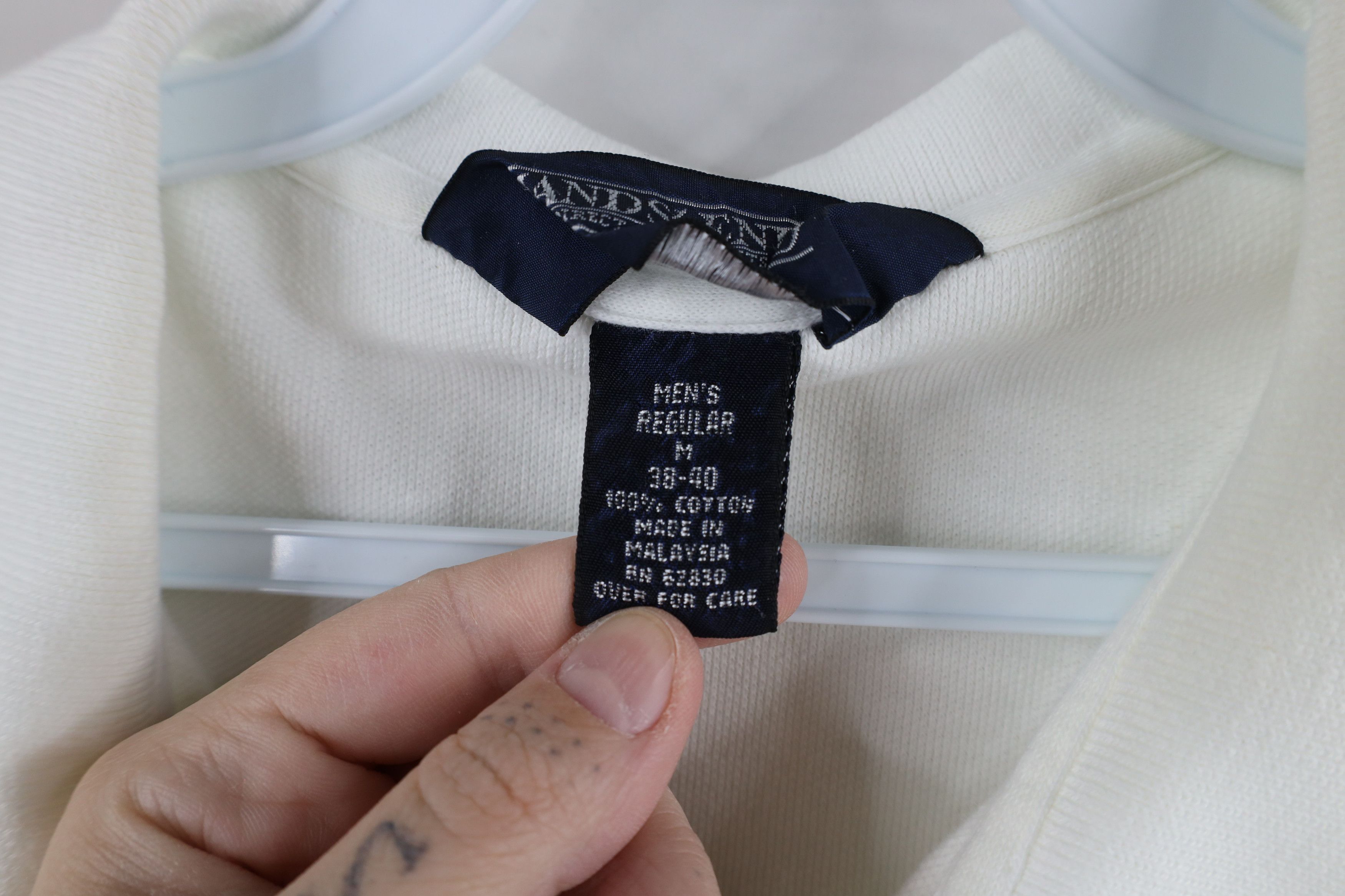 Lands' End × Vintage Vintage 90s Lands End Pique Cotton Golf Polo Shirt White Size US M / EU 48-50 / 2 - 9 Thumbnail