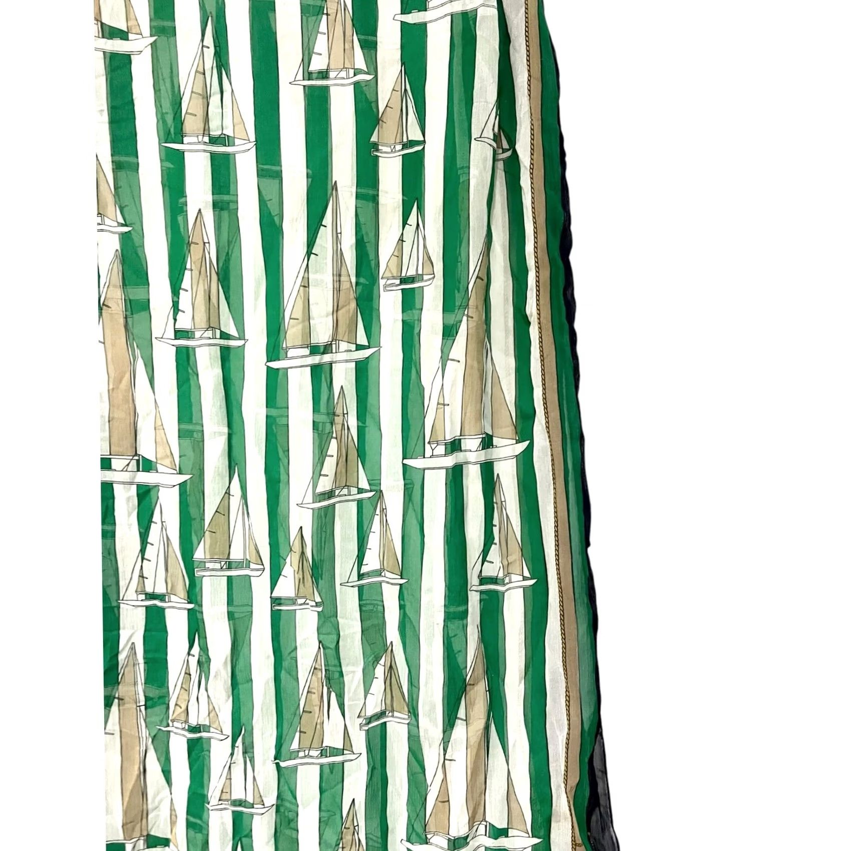 Brooks Brothers Brooks Brothers Women’s Silk Chiffon Scarf Crinkle Nautical Sailboats 70” X 25” Size ONE SIZE - 5 Thumbnail