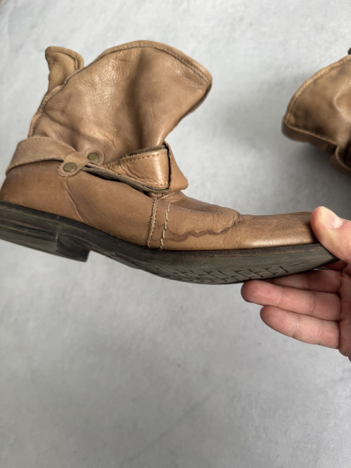 If Six Was Nine Vintage Buffalo A.S 98 Style Leather Y2k Ankle Boot Size US 8 / IT 38 - 10 Thumbnail