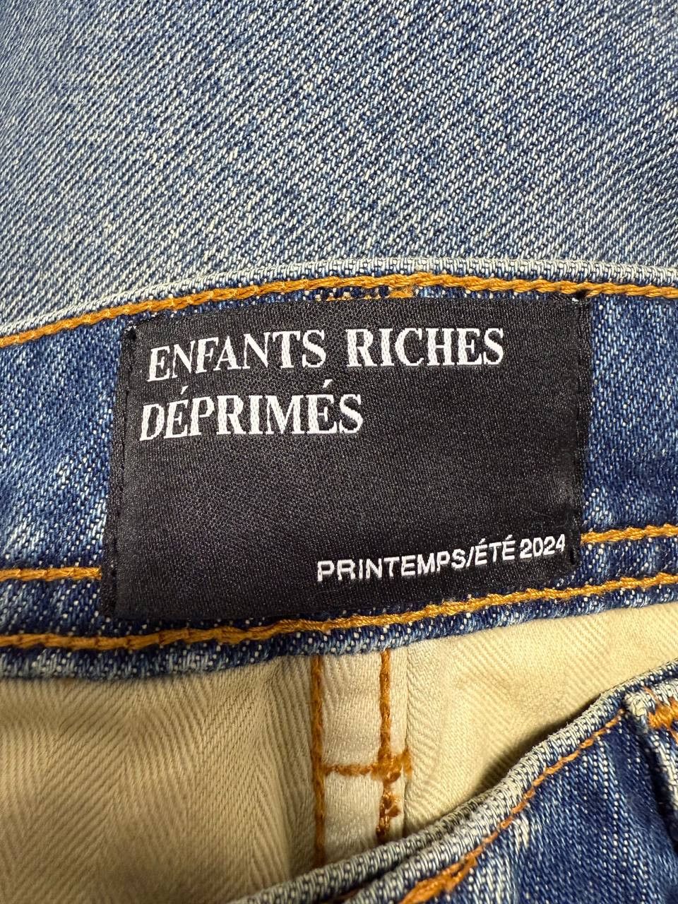 Enfants Riches Deprimes Faded Blue Distressed Straight Cotton Jeans Size US 30 / EU 46 - 6 Thumbnail