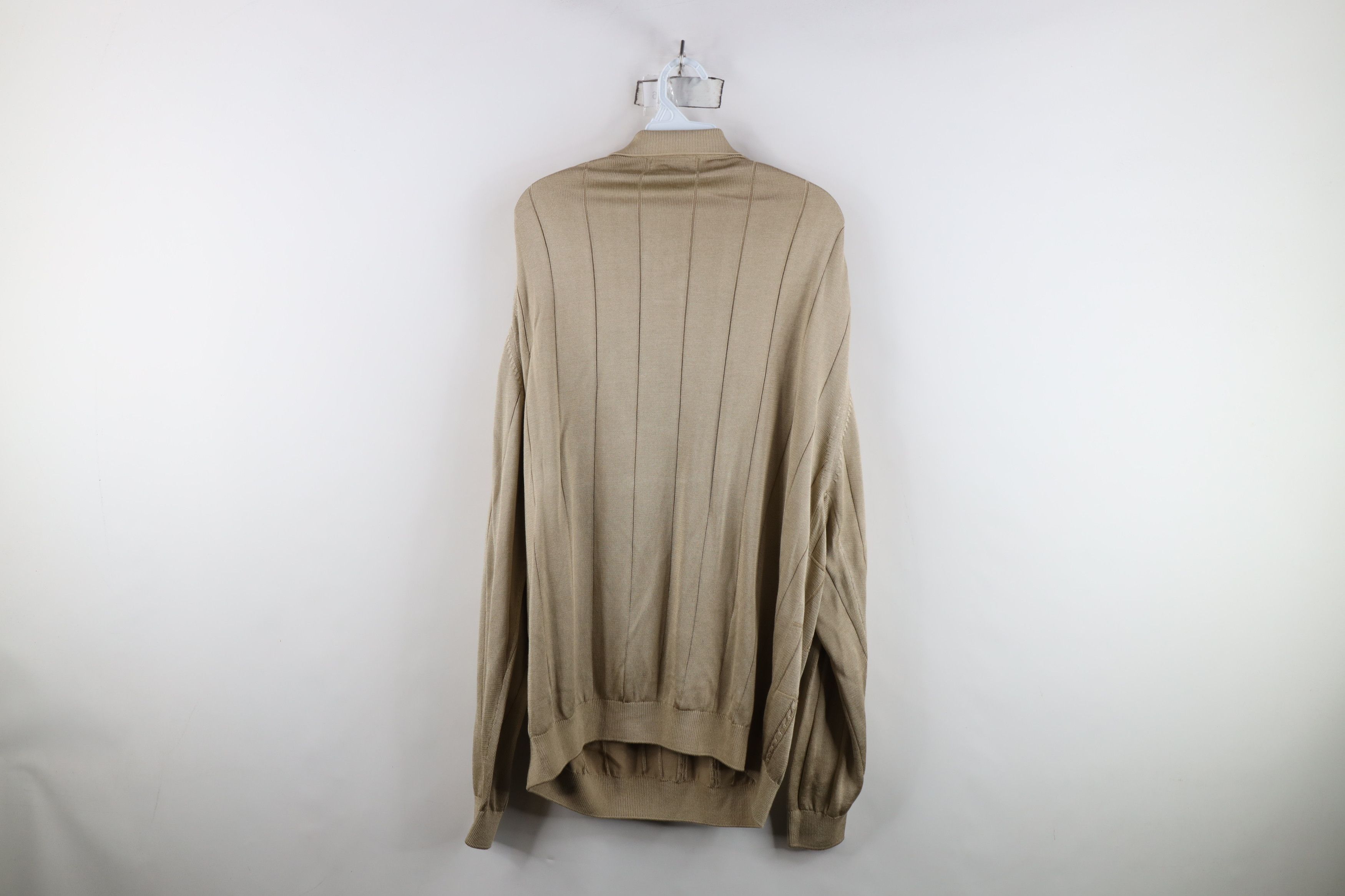 Vintage Vintage 90s Streetwear Cable Knit Collared Sweater Gold Size US XXL / EU 58 / 5 - 10 Thumbnail