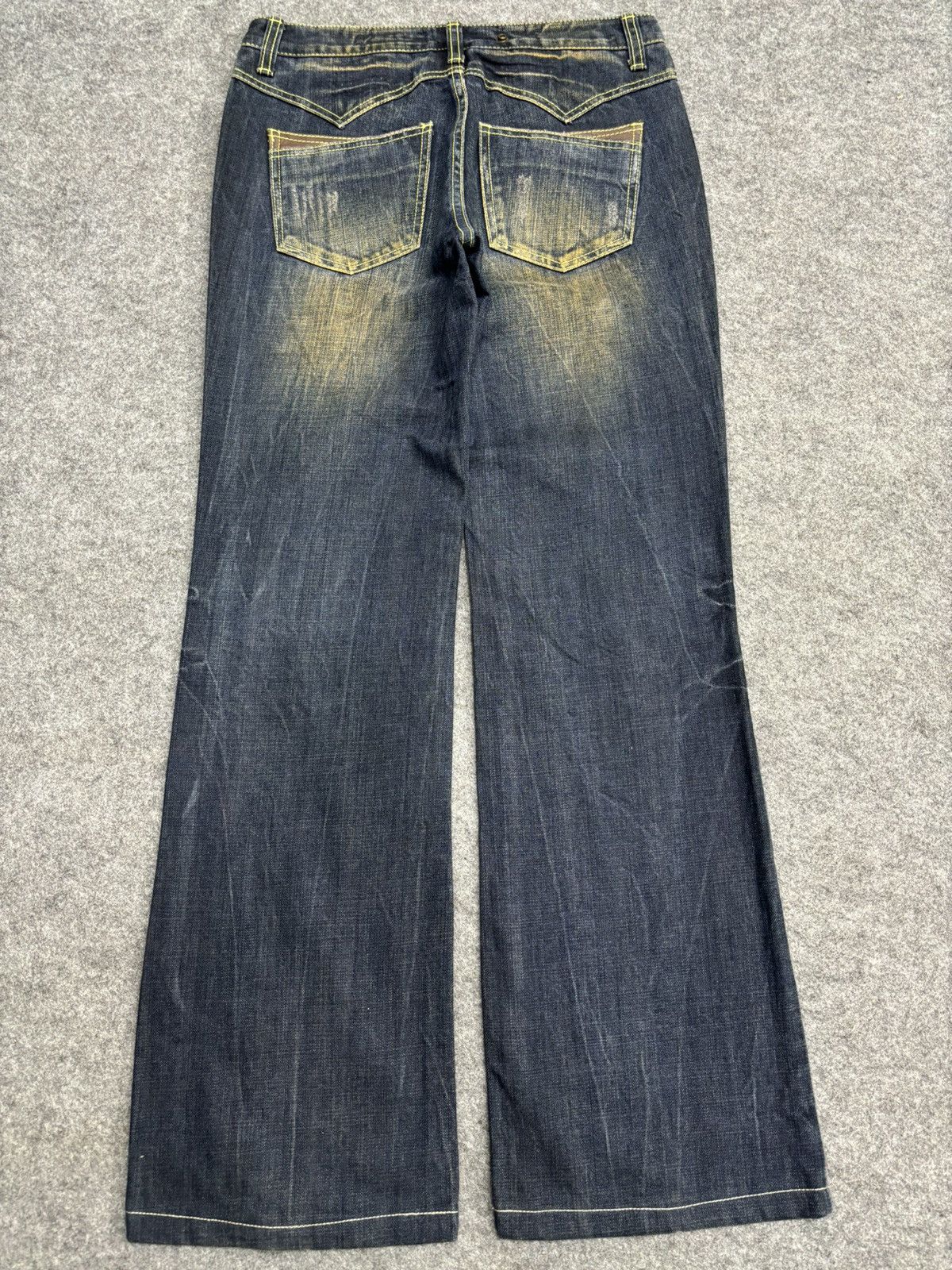 Japanese Brand 💥Flare💥Insane 90s Style Blue Rusty Distressed Denim F561 Size US 30 / EU 46 - 23 Thumbnail