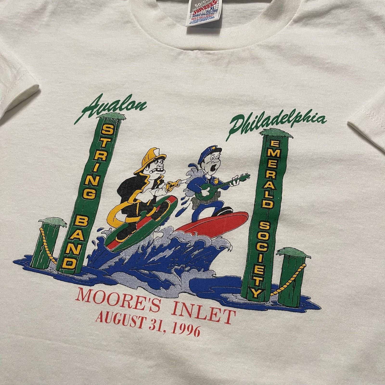 Jerzees Vintage Avalon String Band Shirt XL Moore's Inlet 1996 90s Size US XL / EU 56 / 4 - 4 Thumbnail