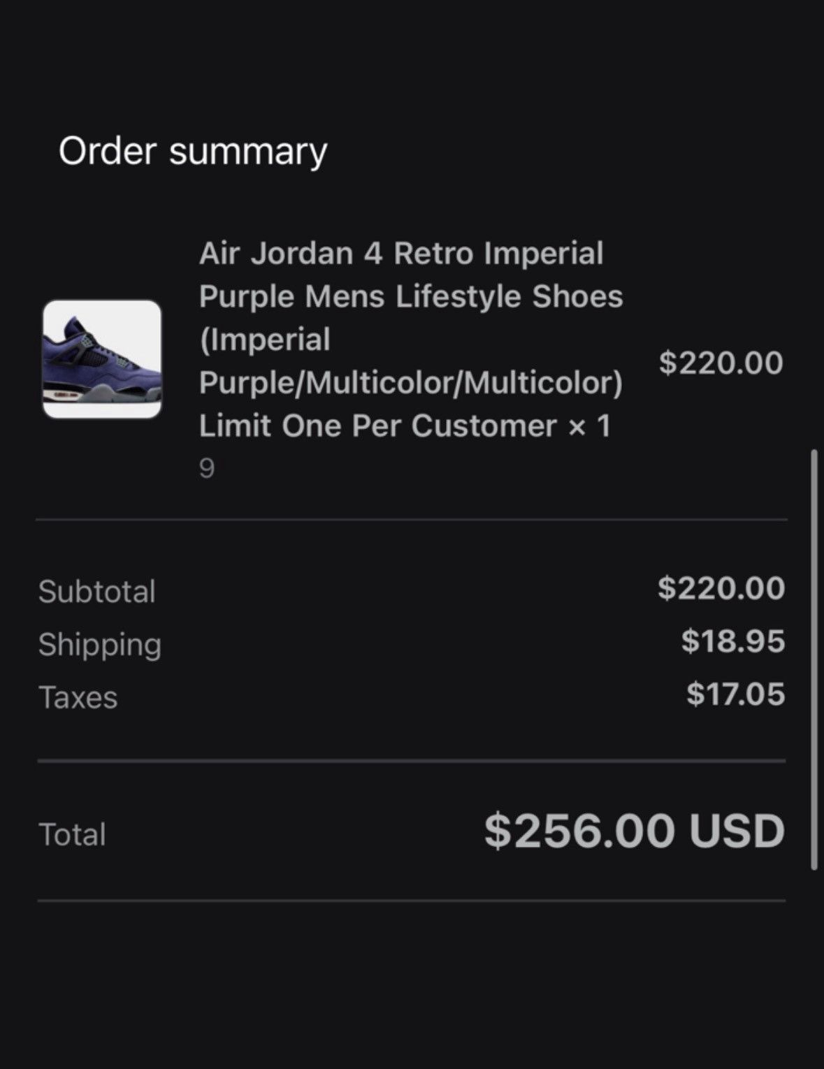 Jordan Brand Nike Air Jordan 4 Retro Imperial Purple Lakers 2026 Size 9 Size US 9 / EU 42 - 7 Thumbnail