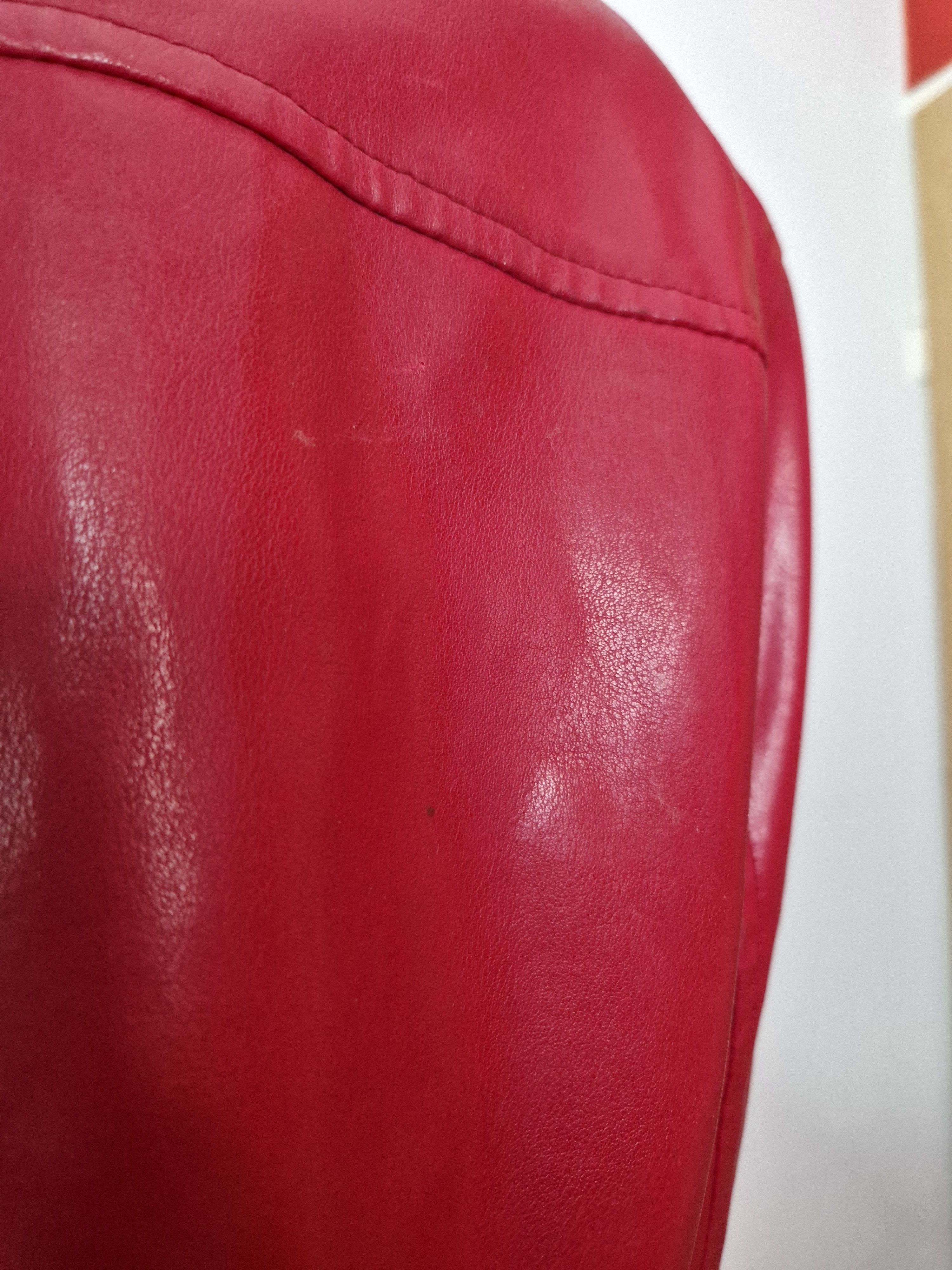 Hysteric Glamour vintage vegan leather red burgundy biker jacket Size M / US 6-8 / IT 42-44 - 7 Thumbnail