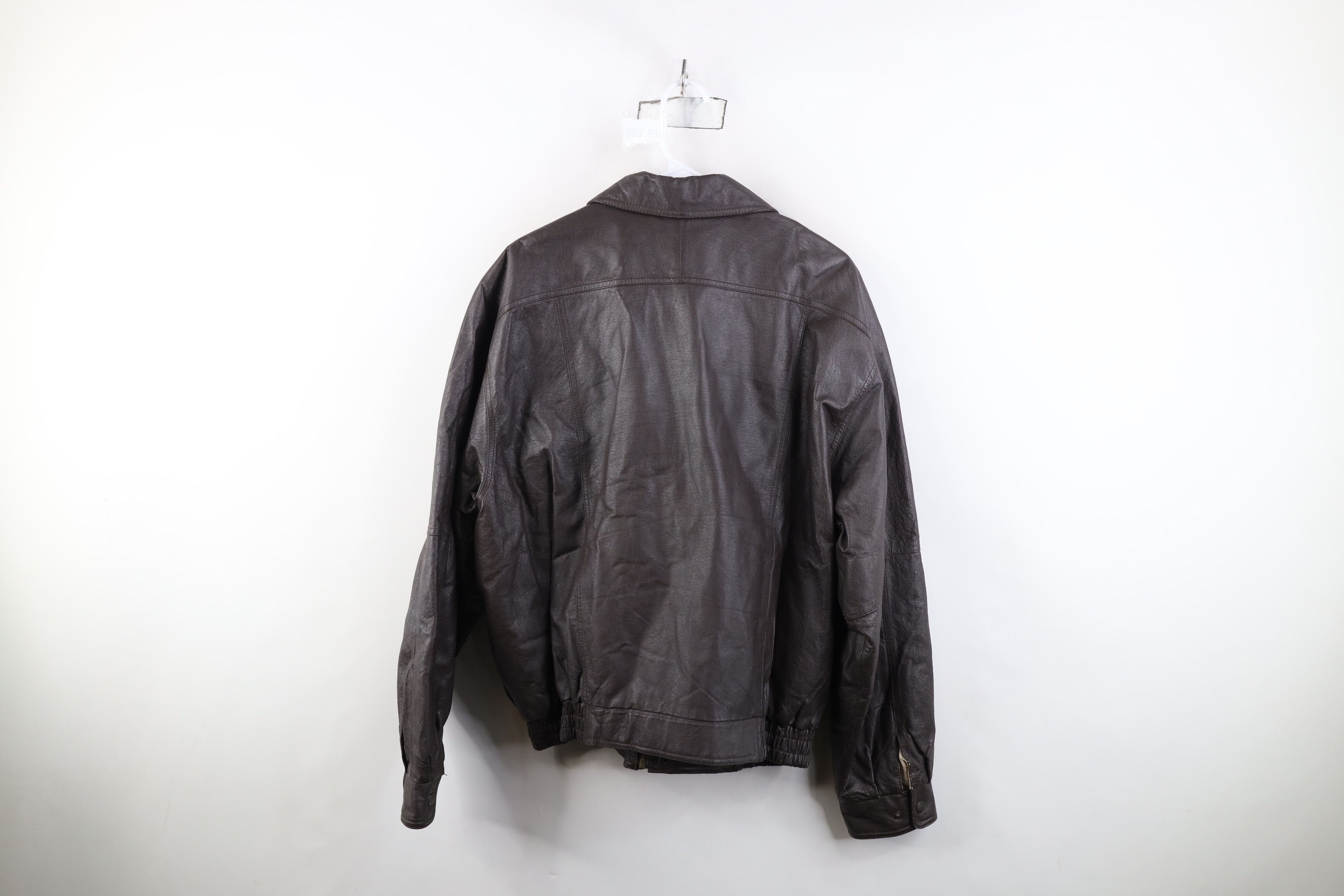 Vintage Vintage 90s North American Club Leather Bomber Jacket Size US XL / EU 56 / 4 - 14 Thumbnail