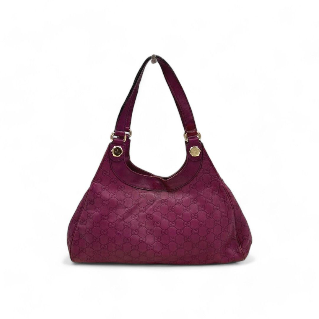 Gucci Gucci - shoulder bag purple bodeaux GG pattern patent Size ONE SIZE - 1 Thumbnail