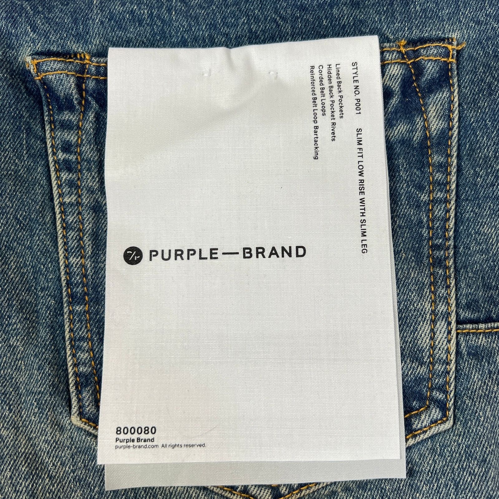 Purple PURPLE Brand Square Patch Repair Slim Jeans 34 Indigo NWT Size US 34 / EU 50 - 6 Thumbnail