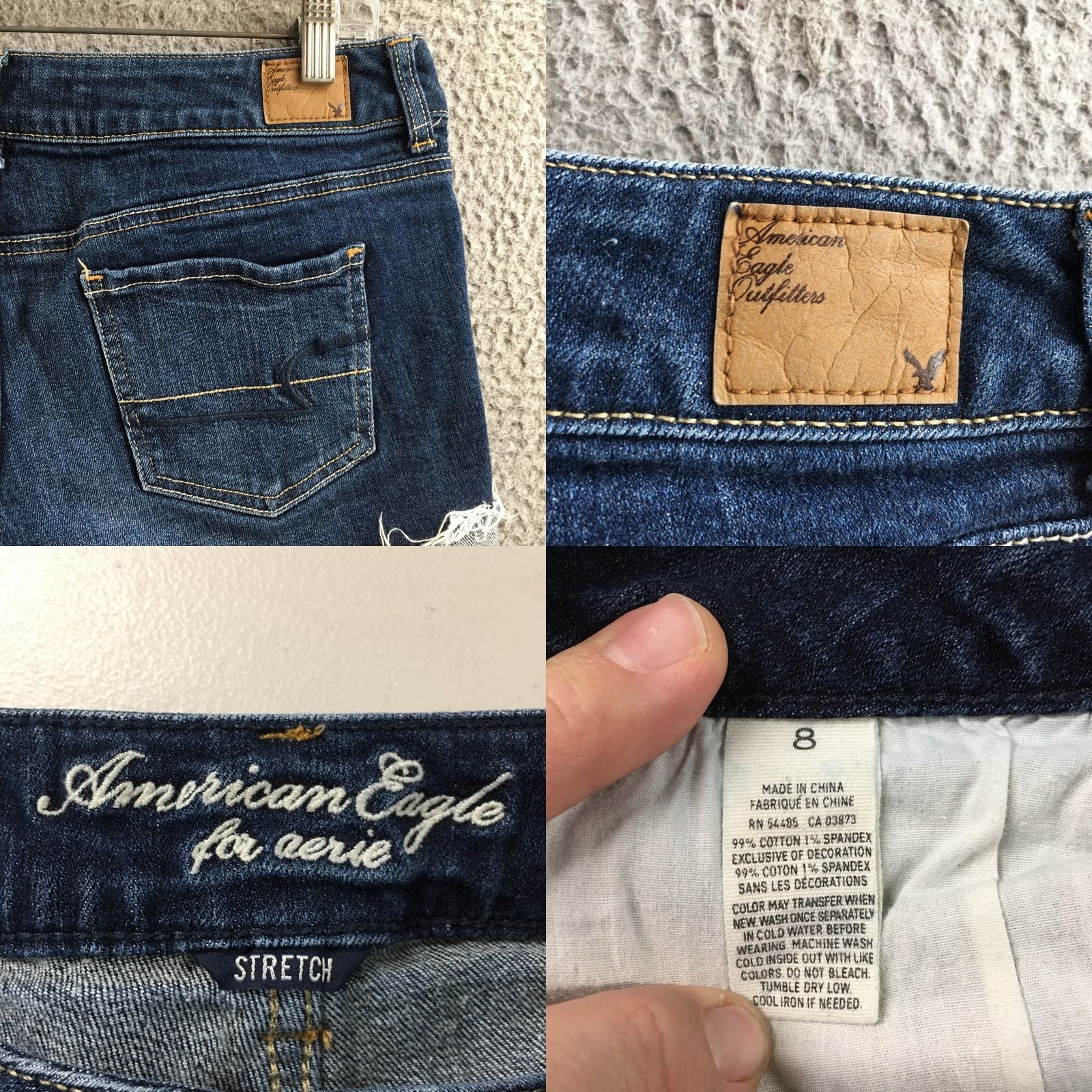 American Eagle Outfitters American Eagle Shorts Womens 8 Blue Denim Cutoff Stretch Regular Fit Zip Fly Size 30" / US 8 / IT 44 - 9 Thumbnail