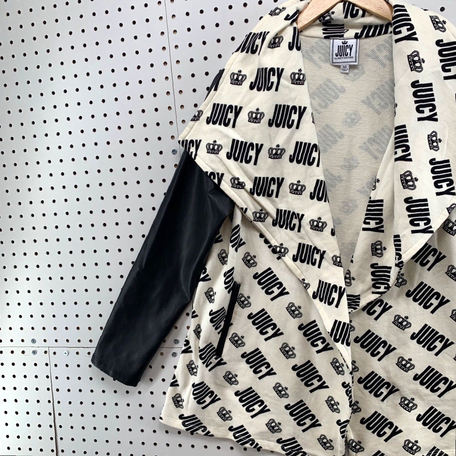 Juicy Couture Juicy Couture Blazer Jacket Womens M All Over Print Long Sleeves AOP Spellout Black Size M / US 6-8 / IT 42-44 - 3 Thumbnail