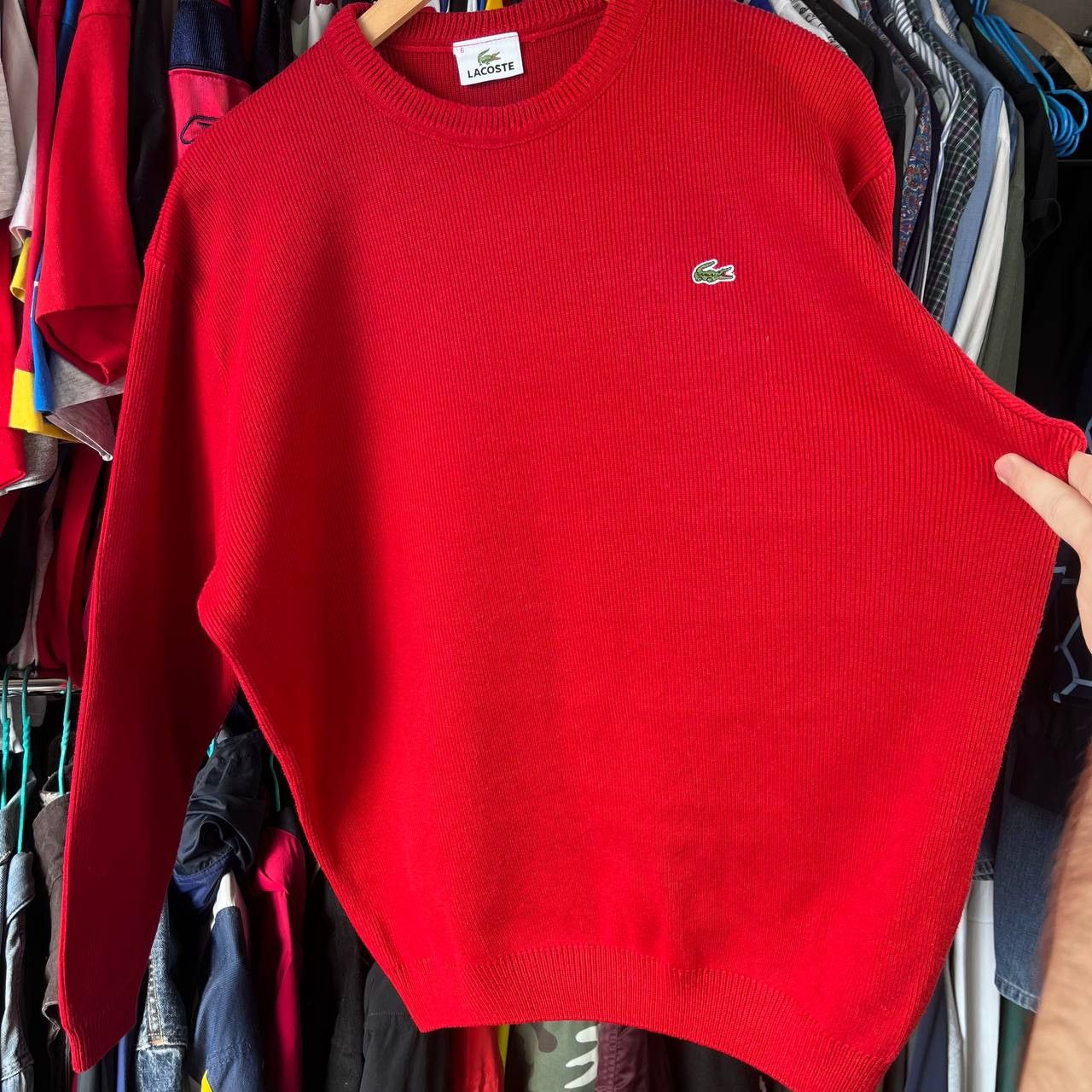 Lacoste Vintage Lacoste Red Sweater Jumper Pullover Size 6 Size US XL / EU 56 / 4 - 4 Thumbnail