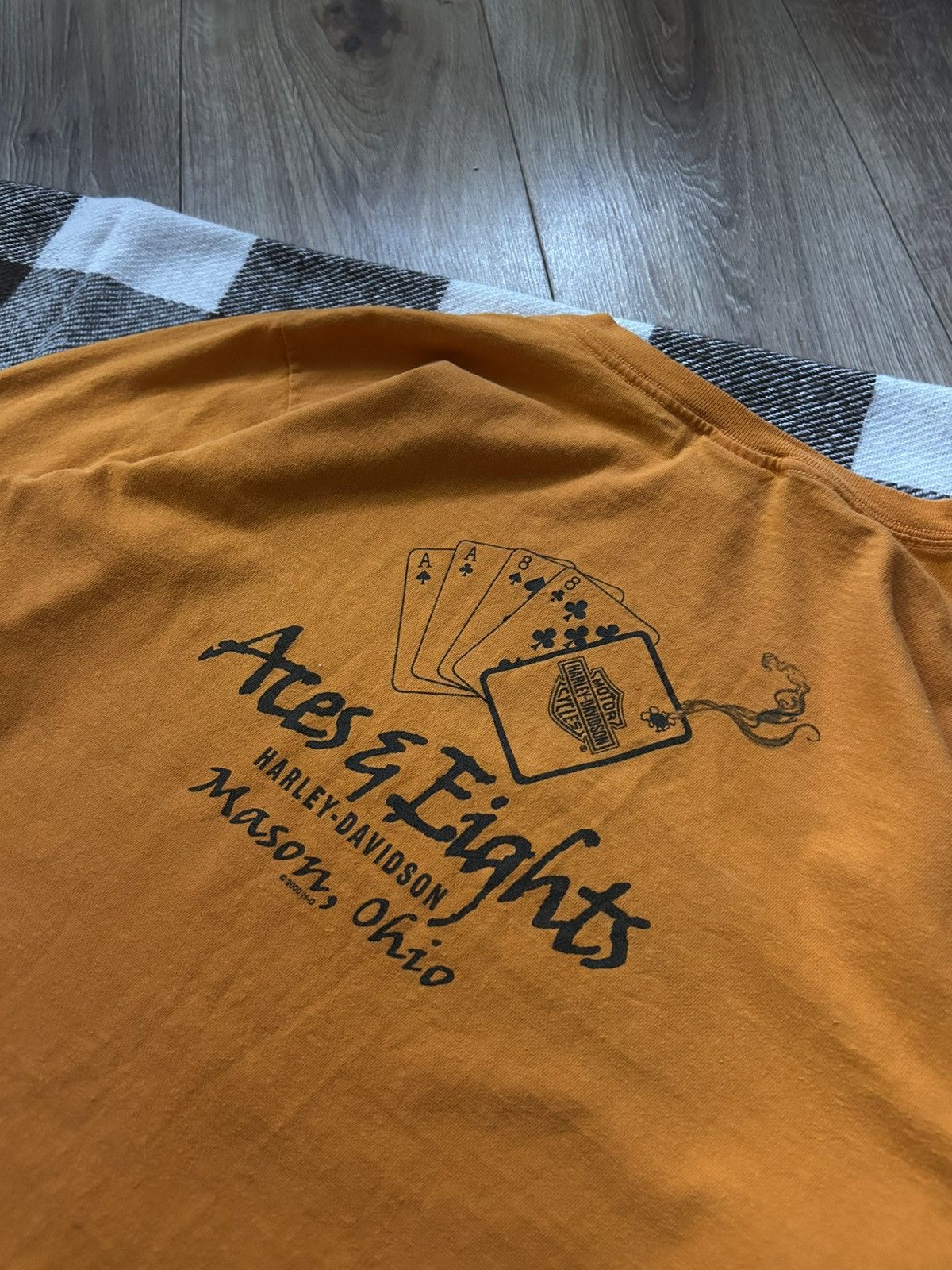 Harley Davidson × Vintage Harley Davidson y2k orange long-sleeved Ares Eights 2000s Size US M / EU 48-50 / 2 - 4 Thumbnail