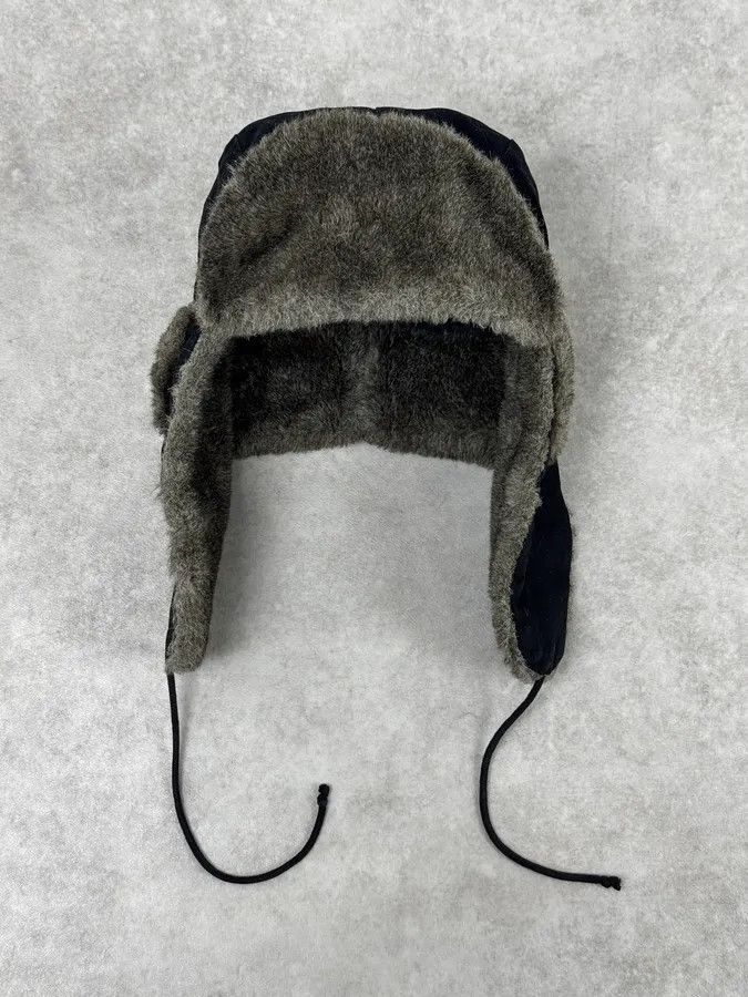 agnes b. 2000s Agnès B Black Fur Lined Chapka Hat Size ONE SIZE - 5 Thumbnail