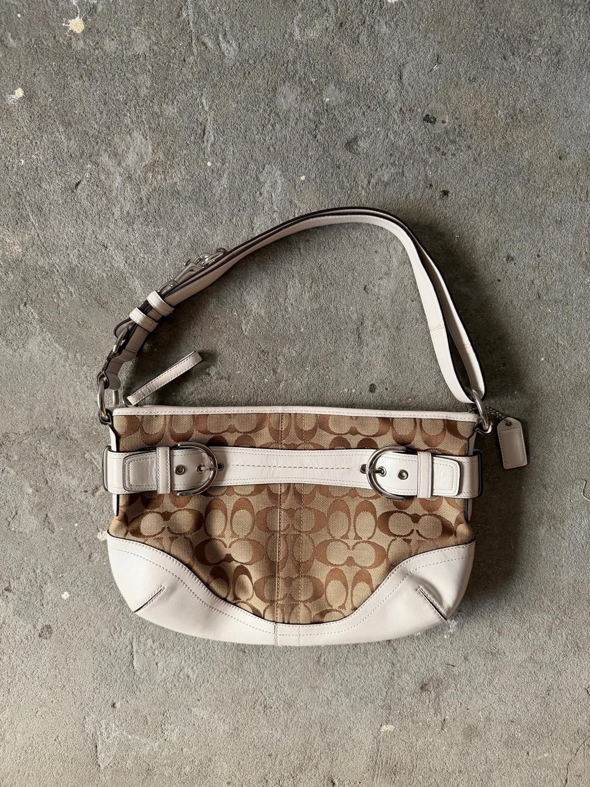 Coach Coach 2Way Signature Sufflette Shoulder Bag Beige/White Size ONE SIZE - 2 Thumbnail