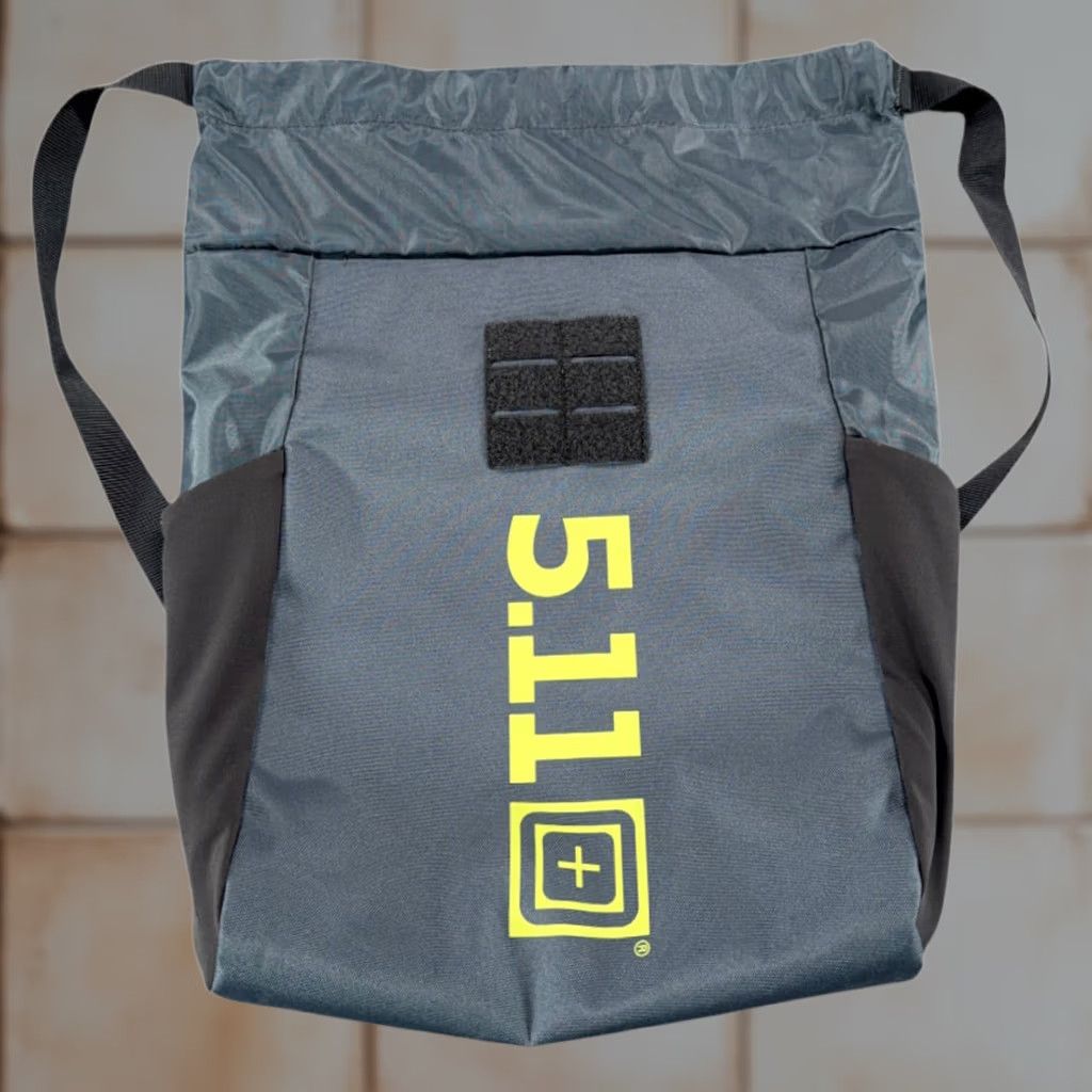 Vintage 511 Tactical Backpack Gray Yellow Polyester Drawstring Cinch Logo Promo Swag Size ONE SIZE - 1 Thumbnail