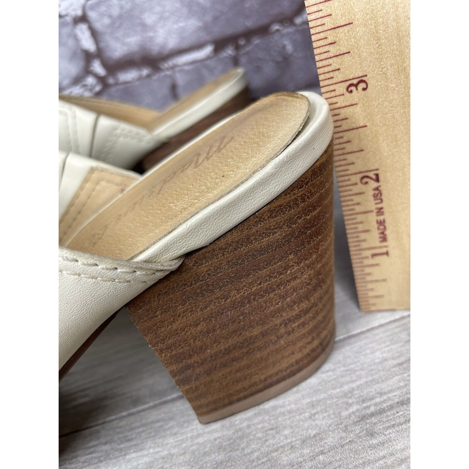 Madewell Madewell The Harper Ivory Leather Mules Stacked Heels Women Size US 8 / IT 38 - 10 Thumbnail
