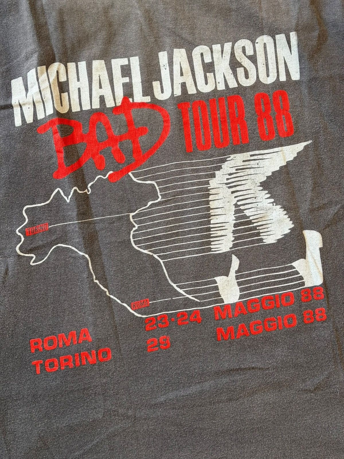 Band Tees *RARE* 1988 VINTAGE ROMA ITALY MICHAEL JACKSON BAD TOUR Size US XL / EU 56 / 4 - 9 Thumbnail
