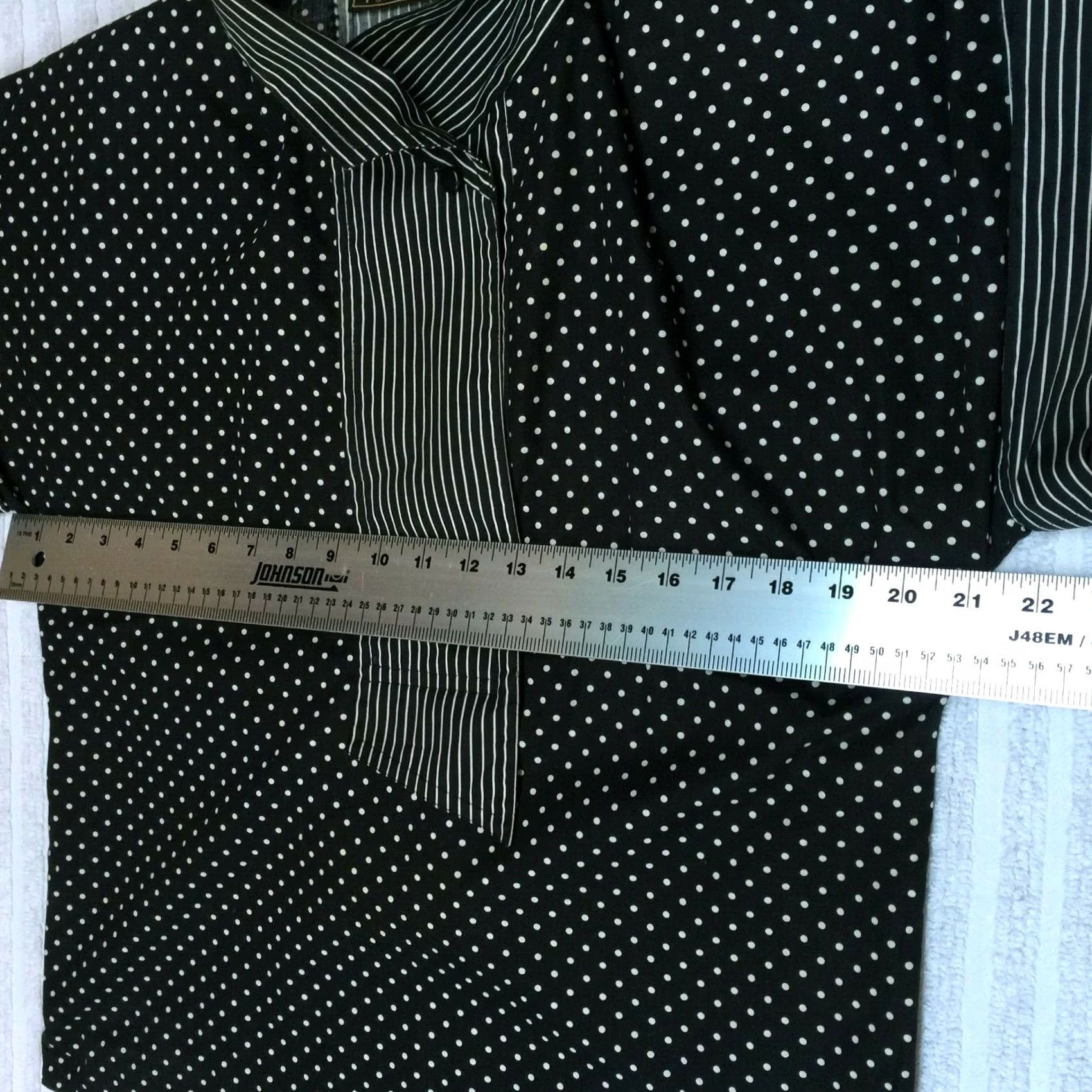 Vintage VINTAGE Pogia by S. Polimeni Womens Black White Polka Dot Shawl Collar Blouse 6 Size M / US 6-8 / IT 42-44 - 6 Thumbnail