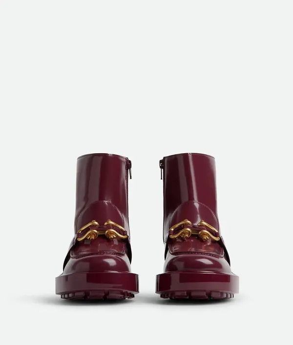 Bottega Veneta o1y0725 Leather Ankle Boots in Burgundy Size US 7 / IT 37 - 2 Thumbnail