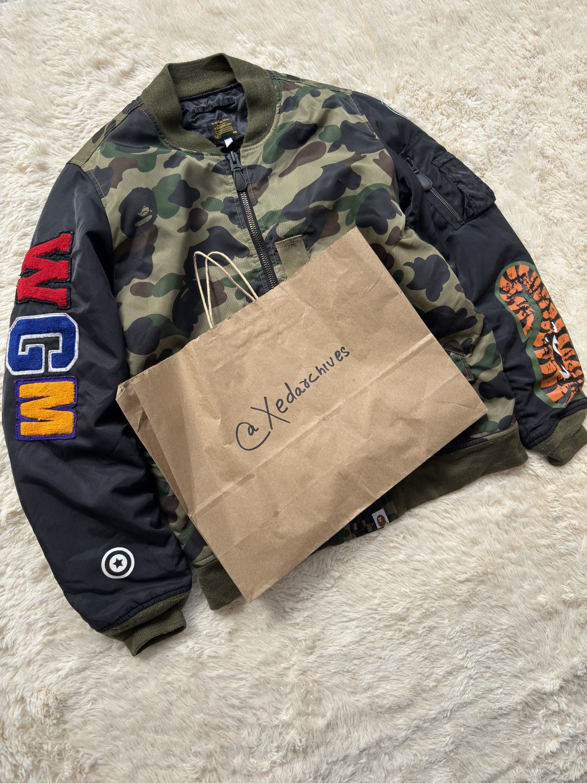 Bape Bape First Camo MA1 Shark bomber jacket M Size US M / EU 48-50 / 2 - 12 Thumbnail