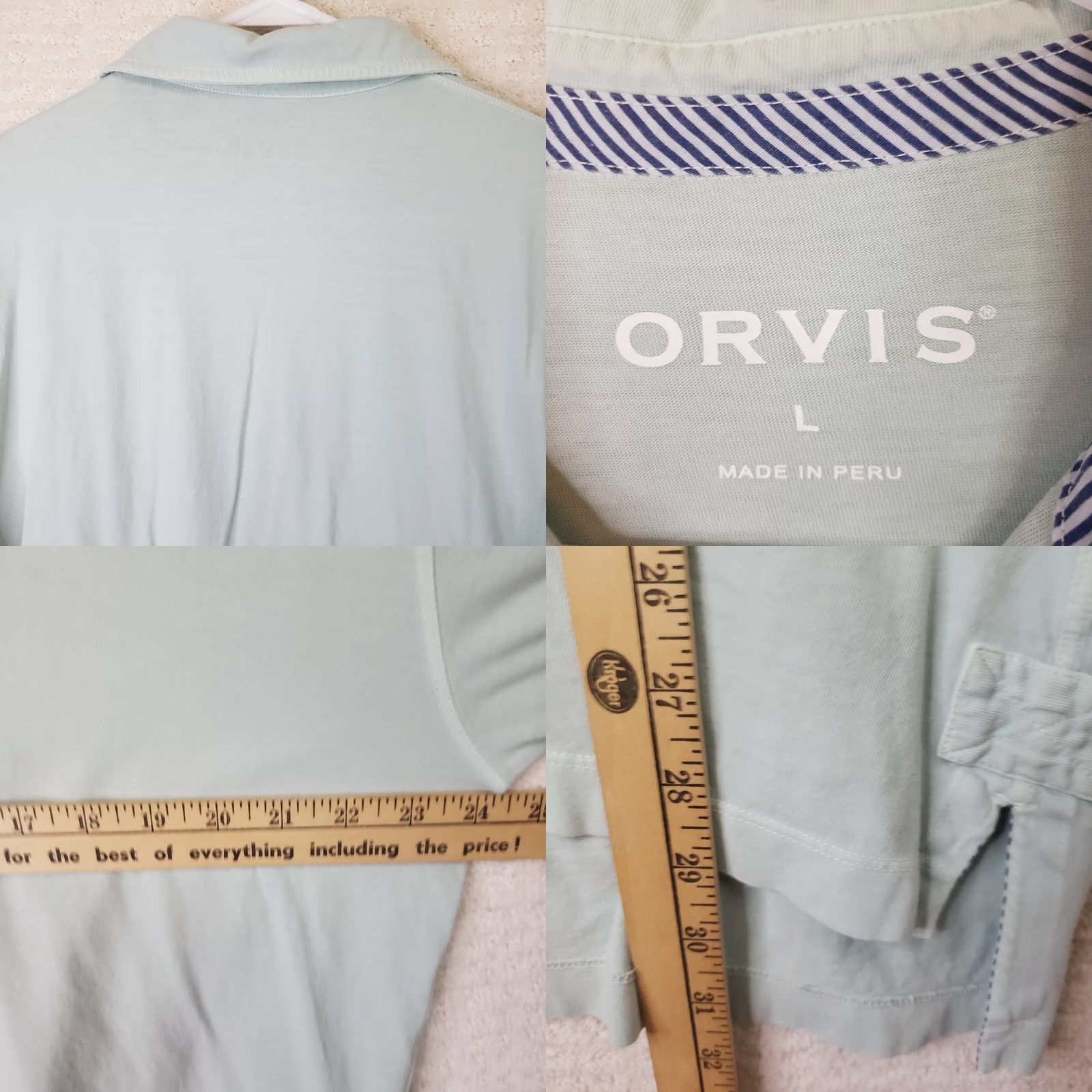 Orvis Orvis Polo Shirt Mens L Blue 100% Cotton Knit Short Sleeve Logo Embroidered Polo Golf Fishing Outdoor Preppy Beach Sports Shirt Size US L / EU 52-54 / 3 - 8 Thumbnail