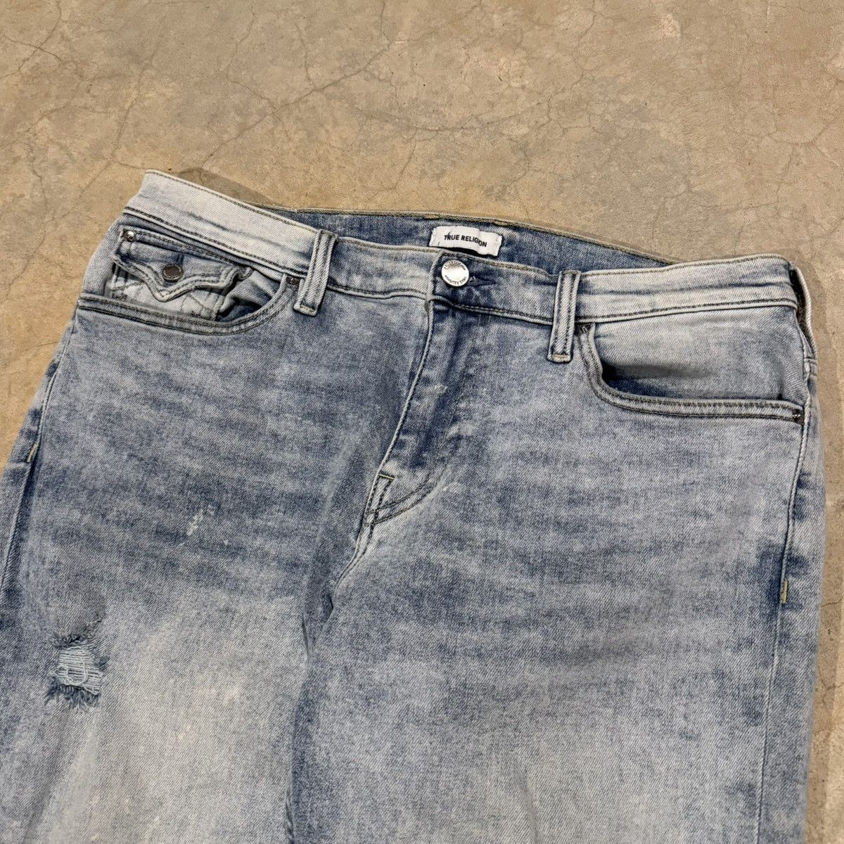 True Religion Vtg True Religion Ricky Faded Distressed Denim Y2K Cyber ERD Size US 34 / EU 50 - 8 Thumbnail