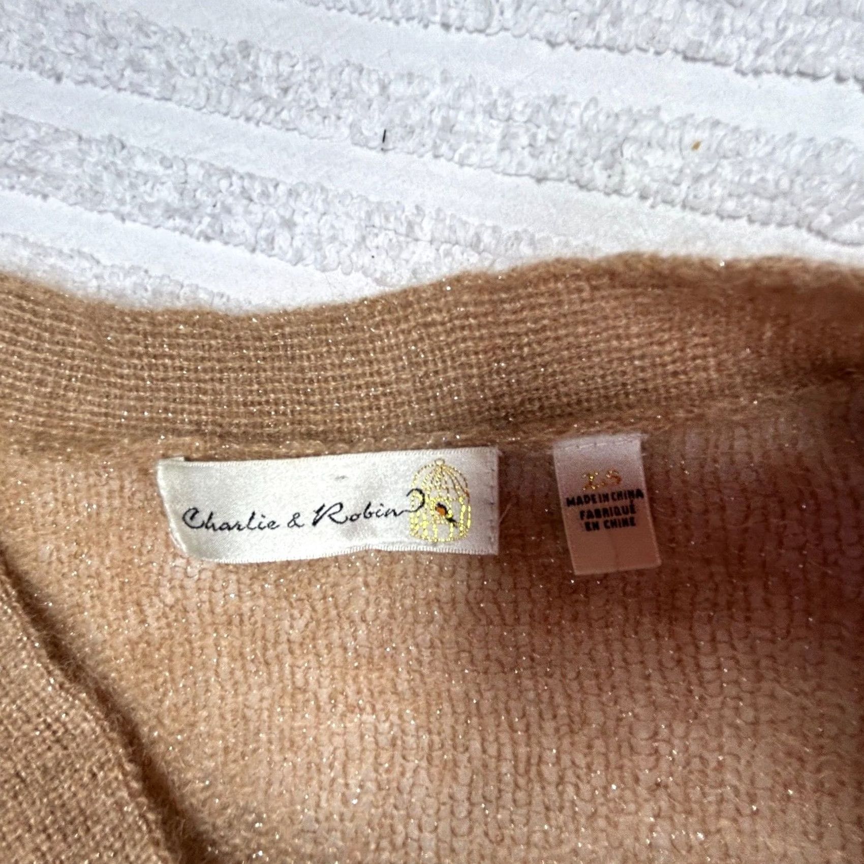 Anthropologie Anthropologie Charlie & Robin Women's Cardigan Sweater V-Neck Beige Size XS Size XS / US 0-2 / IT 36-38 - 7 Thumbnail