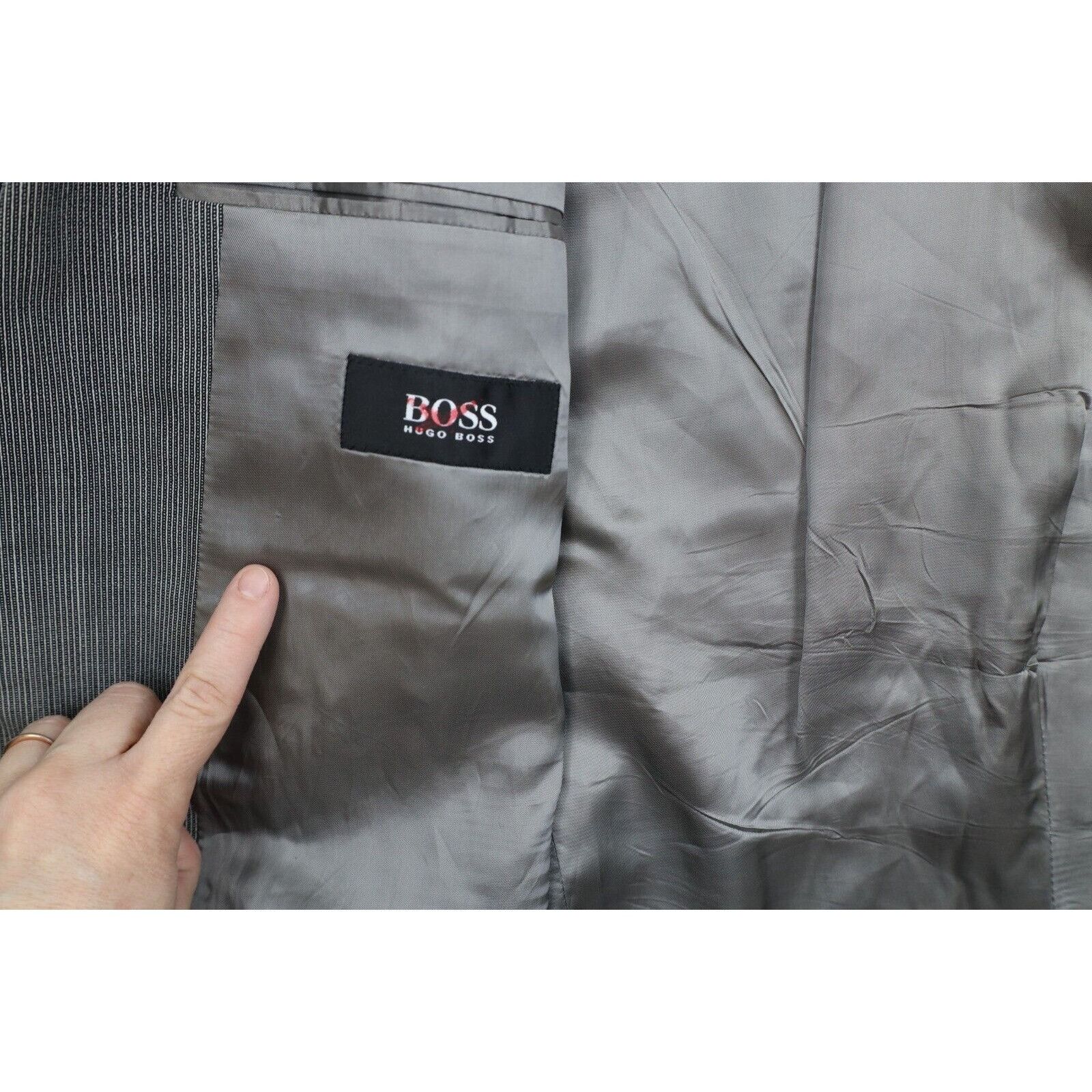 Hugo Boss × Vintage Vintage 90s Hugo Boss 2 Piece Wool Stretch Wedding SuitSuit Size 46R - 7 Thumbnail
