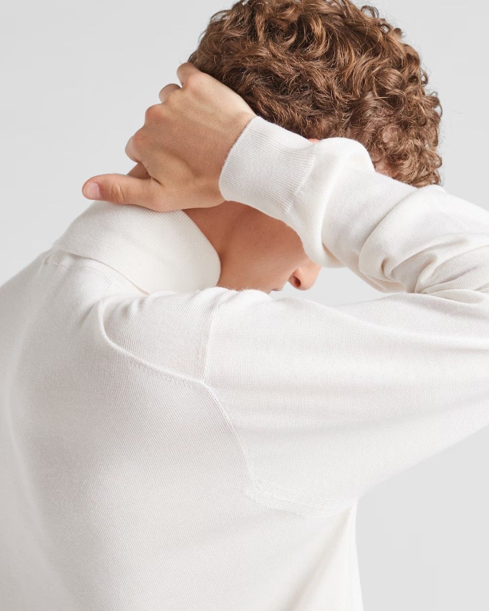 Prada o1bcso1str1025 Superfine Cashmere Sweater in Ivory Size US L / EU 52-54 / 3 - 4 Thumbnail