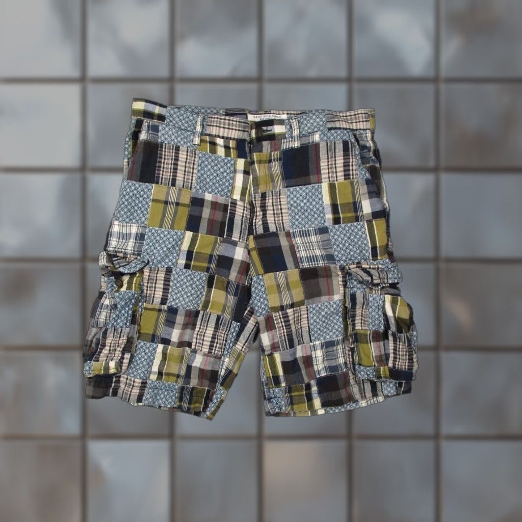 Old Navy VINTAGE Old Navy Cargo Shorts Mens 34 Blue Plaid Patchwork 5-Pocket Design 100% Cotton City? Size US 34 / EU 50 - 1 Thumbnail