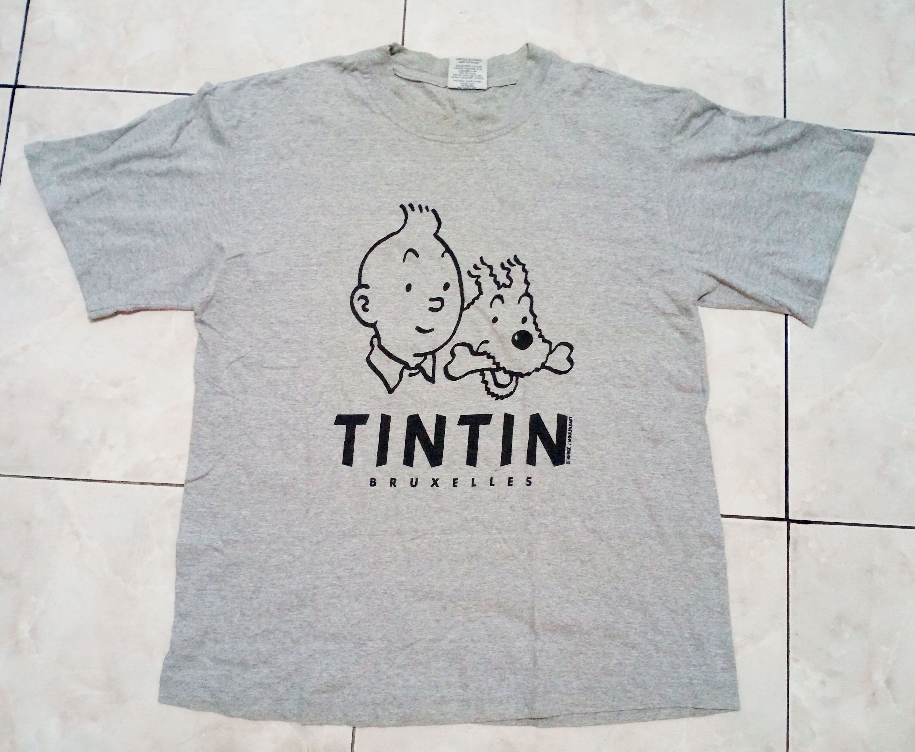 Other Vintage 90s Tintin bruxelles Herge/Moulinsart T Shirt Size US L / EU 52-54 / 3 - 1 Thumbnail