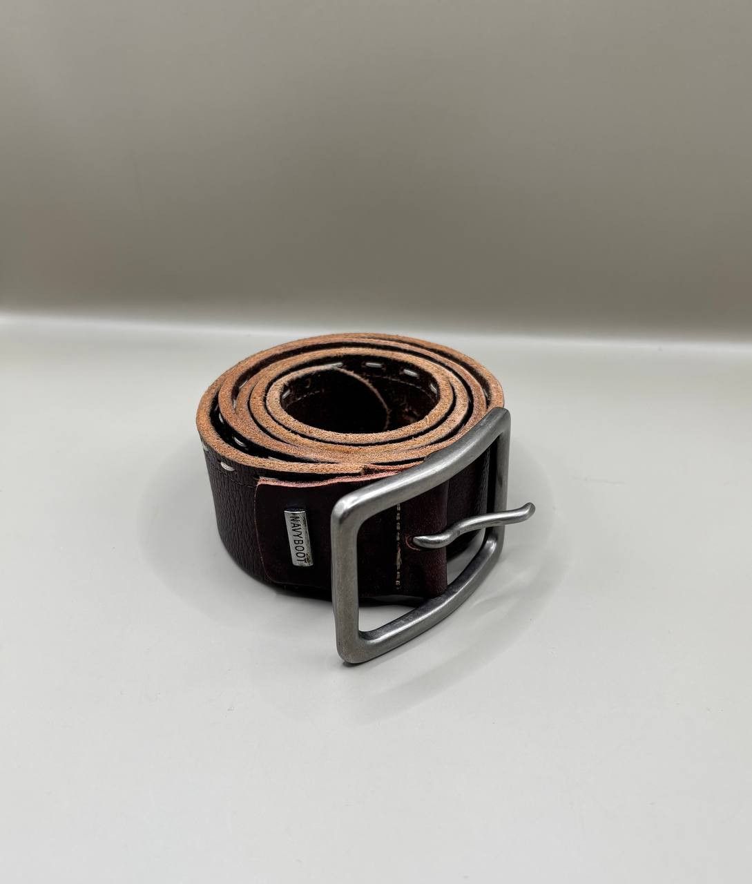 NAVYBOOT Navyboot Swiss Made Genuine Leather Belt - Brown Size ONE SIZE - 10 Thumbnail