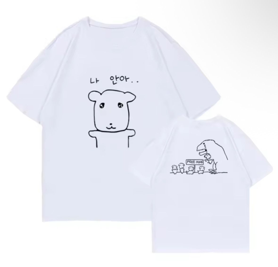 Japanese Brand Streetwear Cute Korean Draw Dog Hip Hop T-Shirt Tee Size US M / EU 48-50 / 2 - 1 Thumbnail