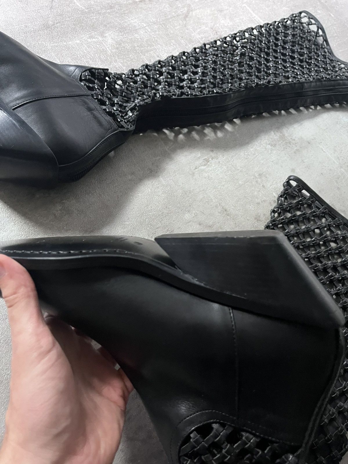 Ann Demeulemeester Ann Demeulemeester F/W 2019 Leather Net Boots Size US 10 / IT 40 - 15 Thumbnail