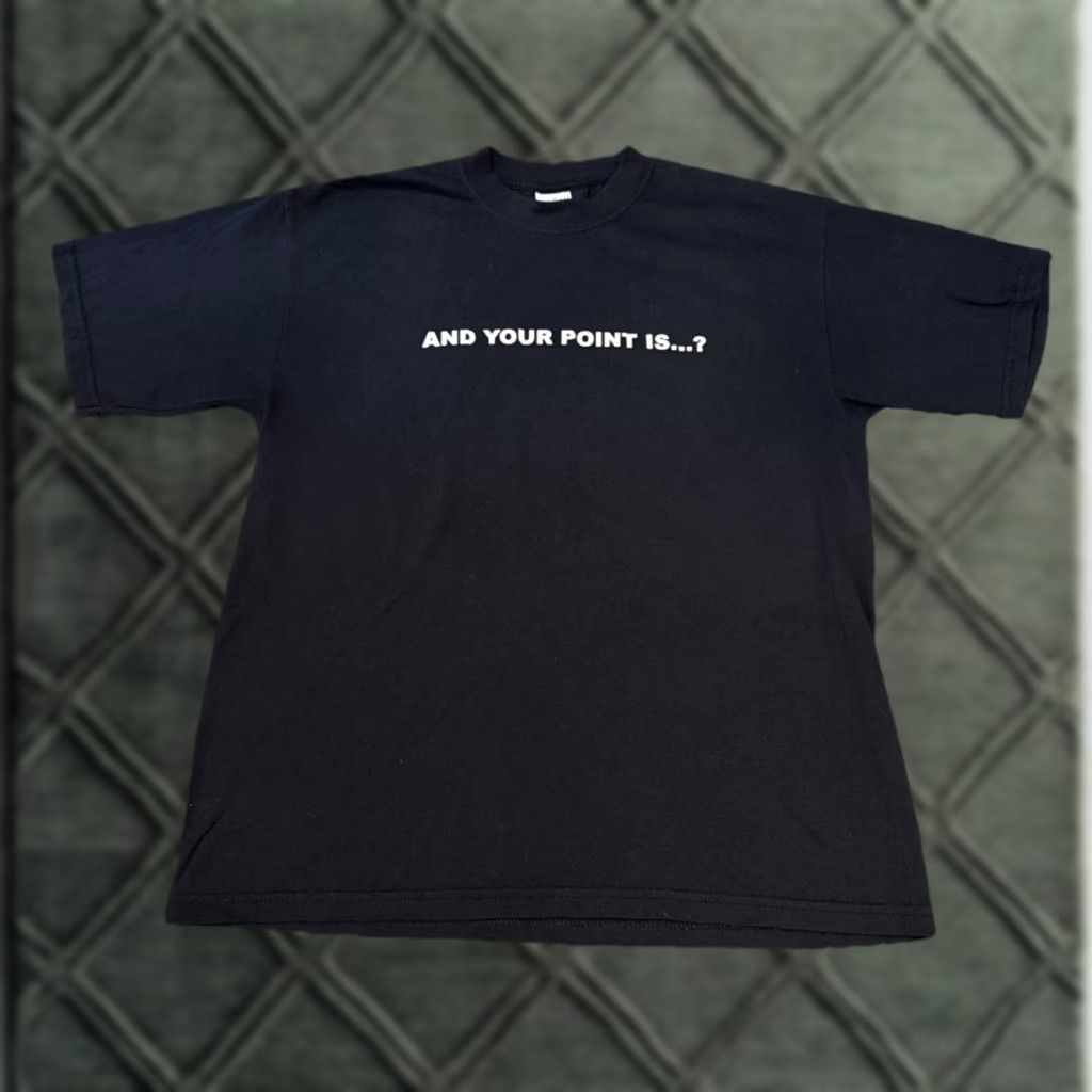 Gildan VINTAGE Y2K And Your Point Is…? Funny Y2K Joke Humor Slogan Shirt Large Size US L / EU 52-54 / 3 - 1 Thumbnail