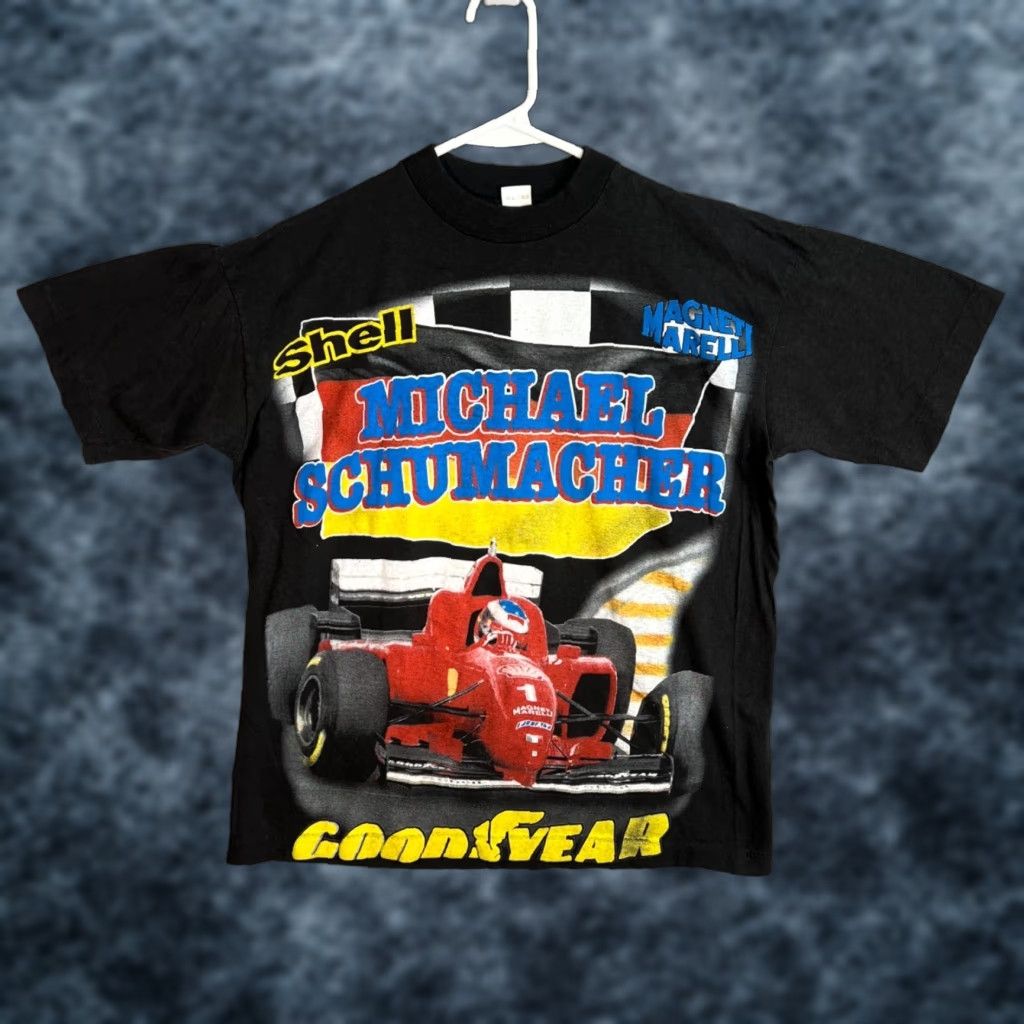 Ferrari Vintage Michael Schumacher Ferrari F1 Racing T-Shirt Men Medium Black Cotton 90s Size US M / EU 48-50 / 2 - 1 Thumbnail