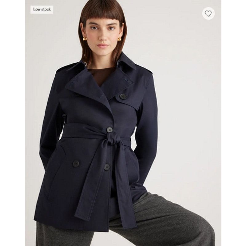 Quince Quince Women Comfort Stretch Short Trench Coat Navy XS NWT Size XS / US 0-2 / IT 36-38 - 2 Thumbnail