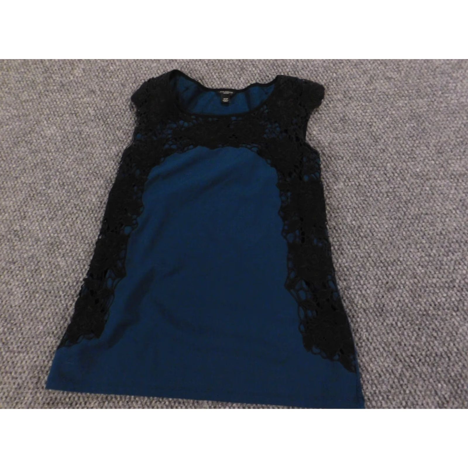 Ann Taylor Ann Taylor Blouse Womens PXS Petites Cotton Nylon Solid Crew Neck Pullover Casual Top Blue Size XS / US 0-2 / IT 36-38 - 2 Thumbnail