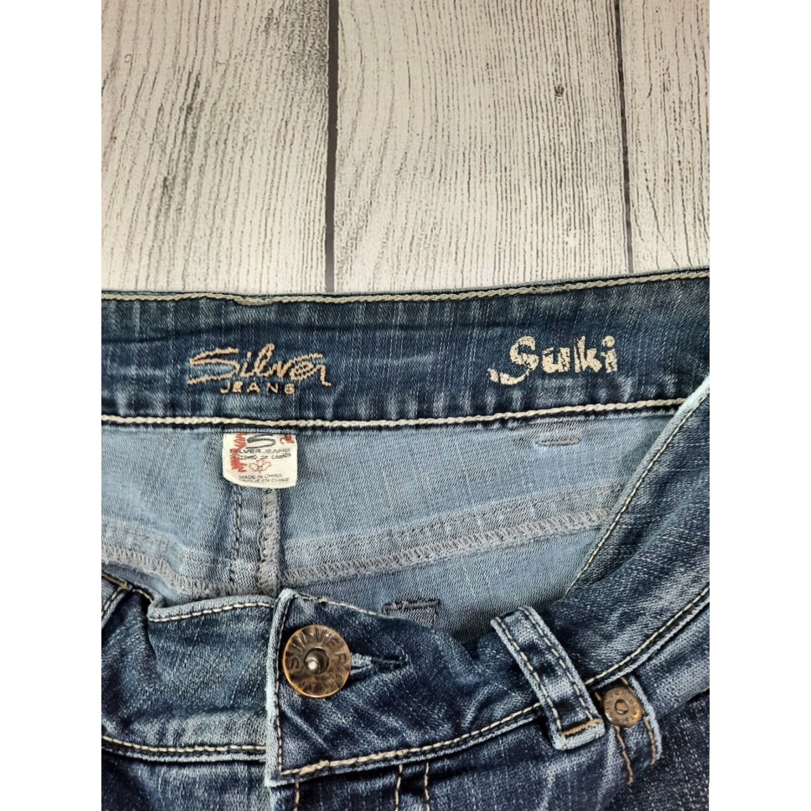 Silver Jeans Co. VINTAGE Silver Jeans Suki Blue Denim Slim Bootcut Jeans Women 30 31 M1J 31x28 Size 30" / US 8 / IT 44 - 3 Thumbnail