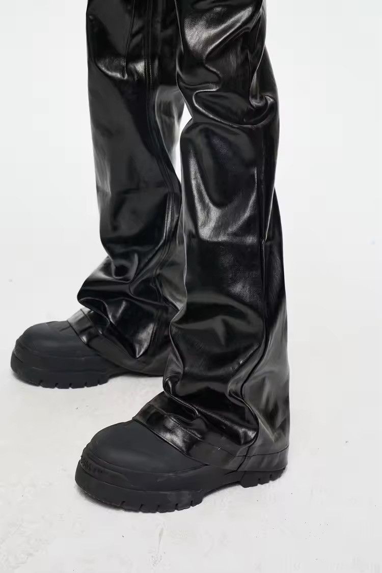 Other Utility Flared Glossy Punk Gothic Pants Size US 35 - 5 Thumbnail
