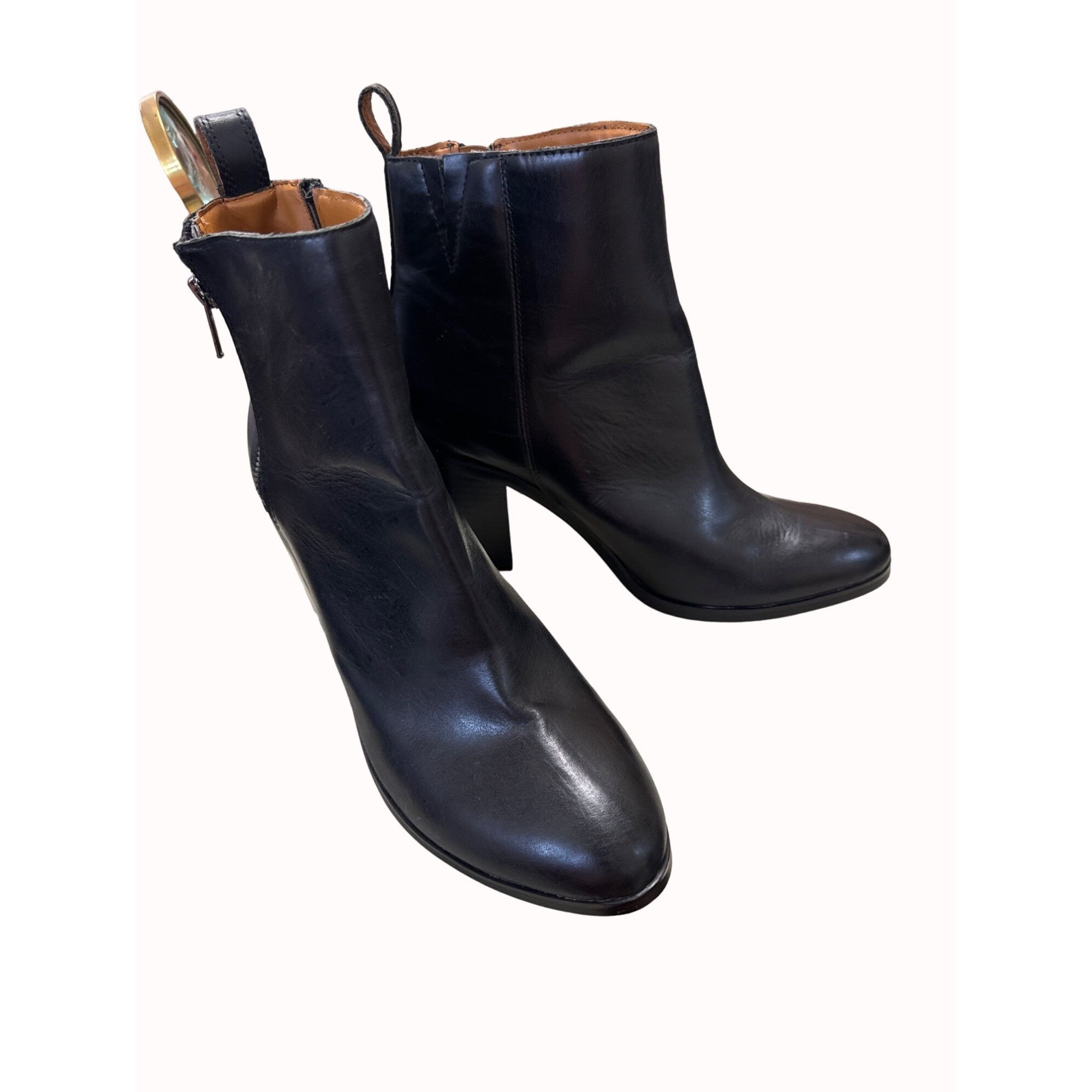 Gap Gap women’s black leather zip heel ankle boots size 10 SKU 5 Size US 10 / IT 40 - 11 Thumbnail