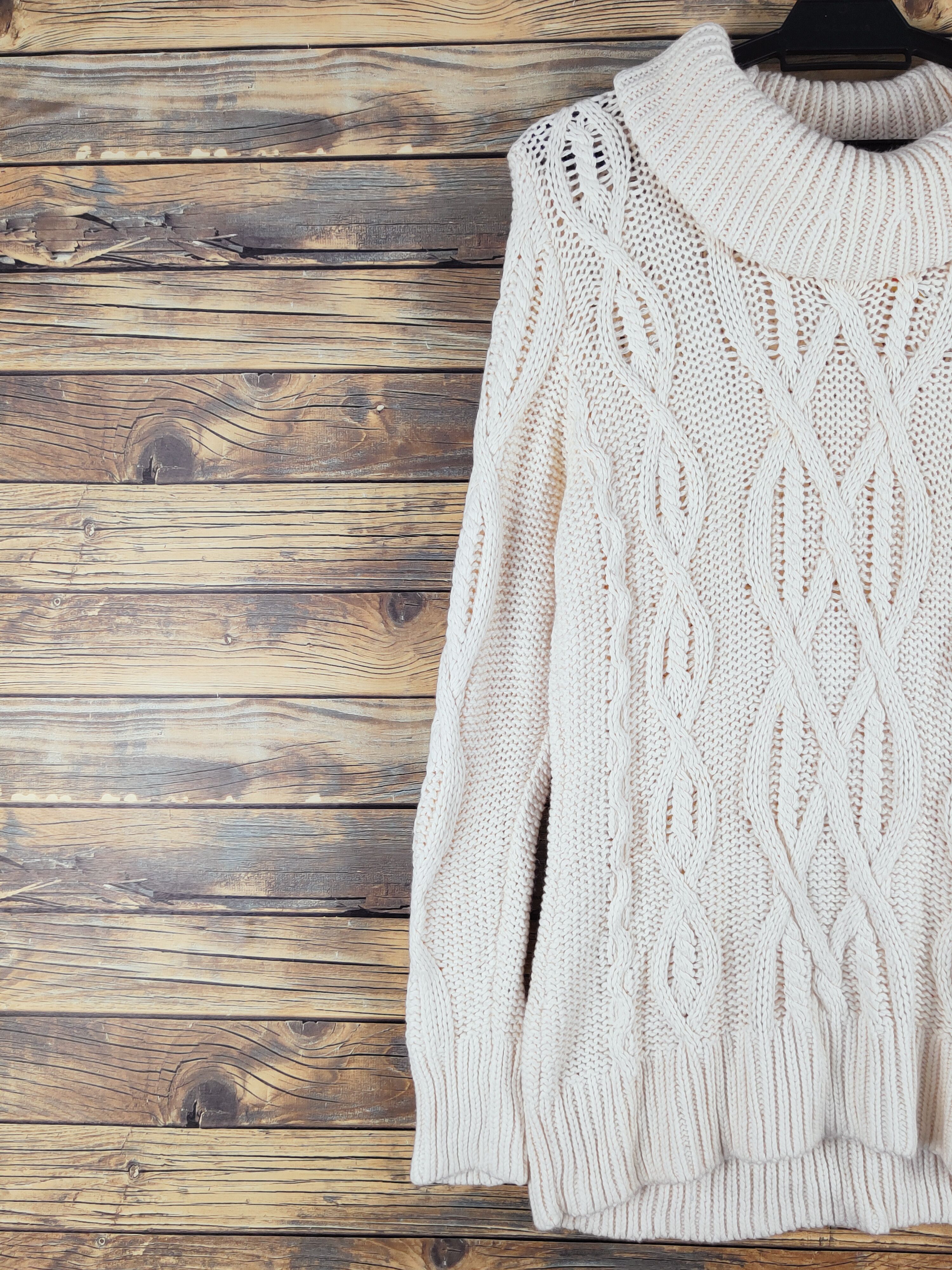 Aran Isles Knitwear × Japanese Brand × Talbots Talbots Cream aran isle cable Knitwear Sweatshirts #W1176 Size M / US 6-8 / IT 42-44 - 3 Thumbnail