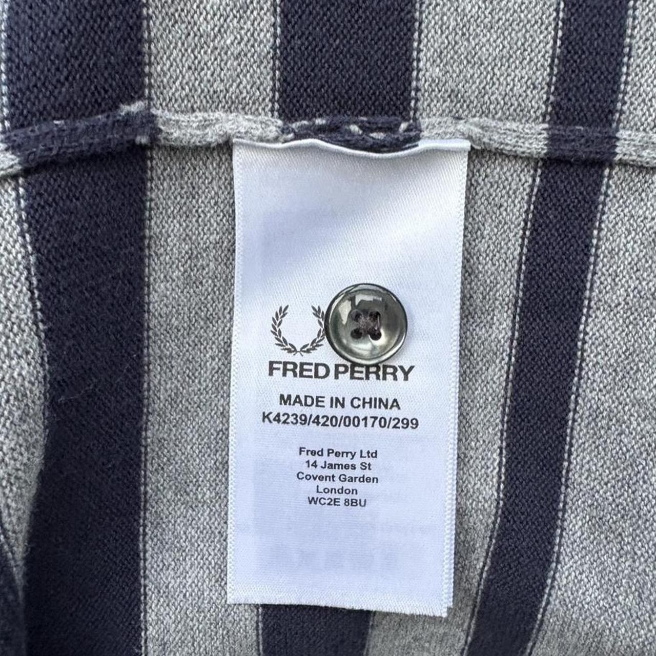 Fred Perry Fred Perry Grey Striped Wool Knit Sweater Polo Shirt Size US M / EU 48-50 / 2 - 4 Thumbnail