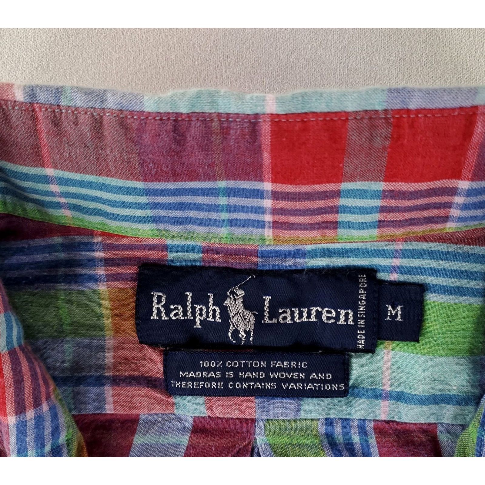 Ralph Lauren Ralph Lauren Shirt Madras Plaid Button Down Short Sleeve Mens M Multicolor Size US M / EU 48-50 / 2 - 4 Thumbnail