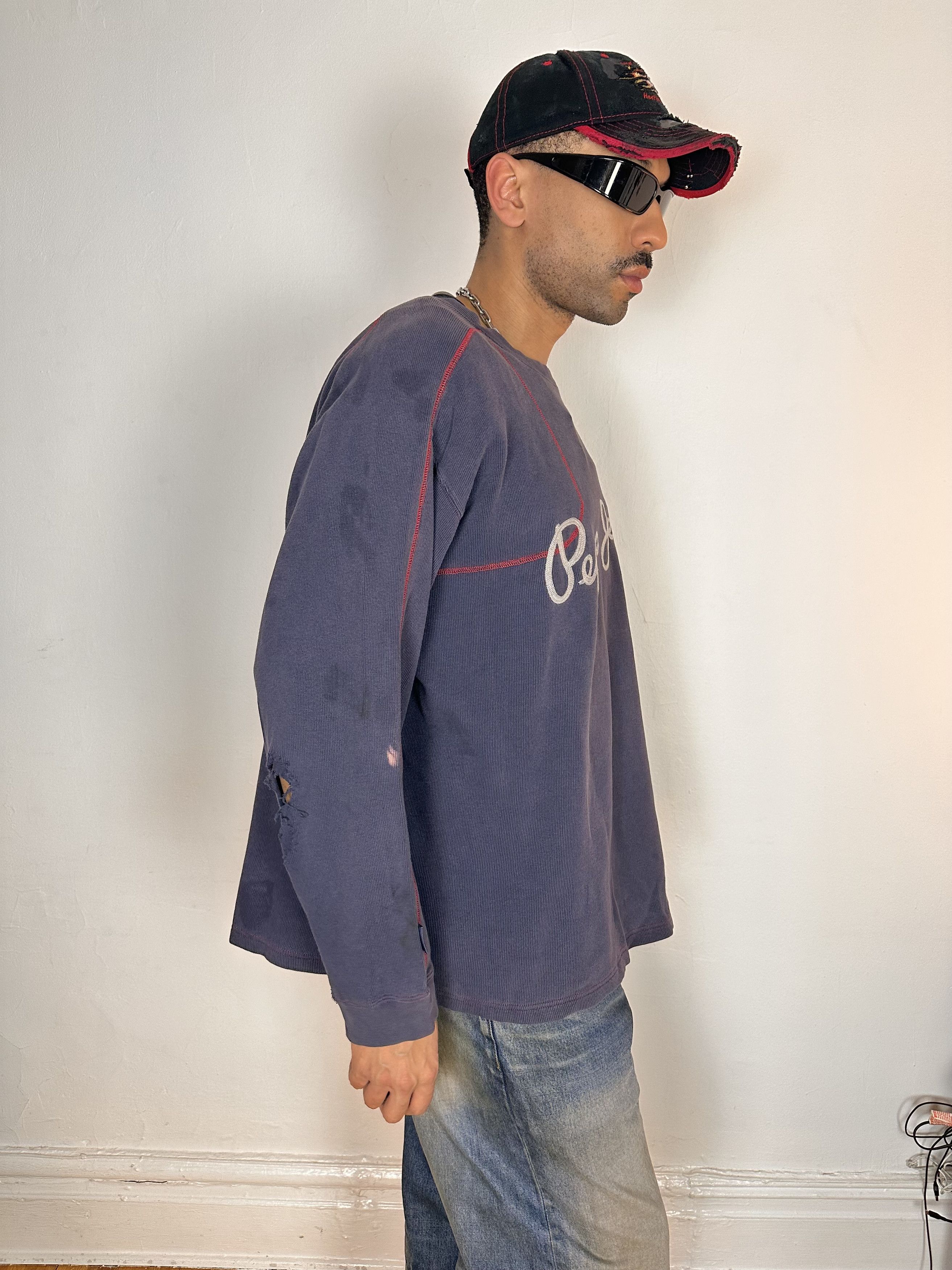 Pepe Jeans Vintage Pepe Jeans Blue Oversized Sweatshirt - 4xl Size US XXL / EU 58 / 5 - 5 Thumbnail