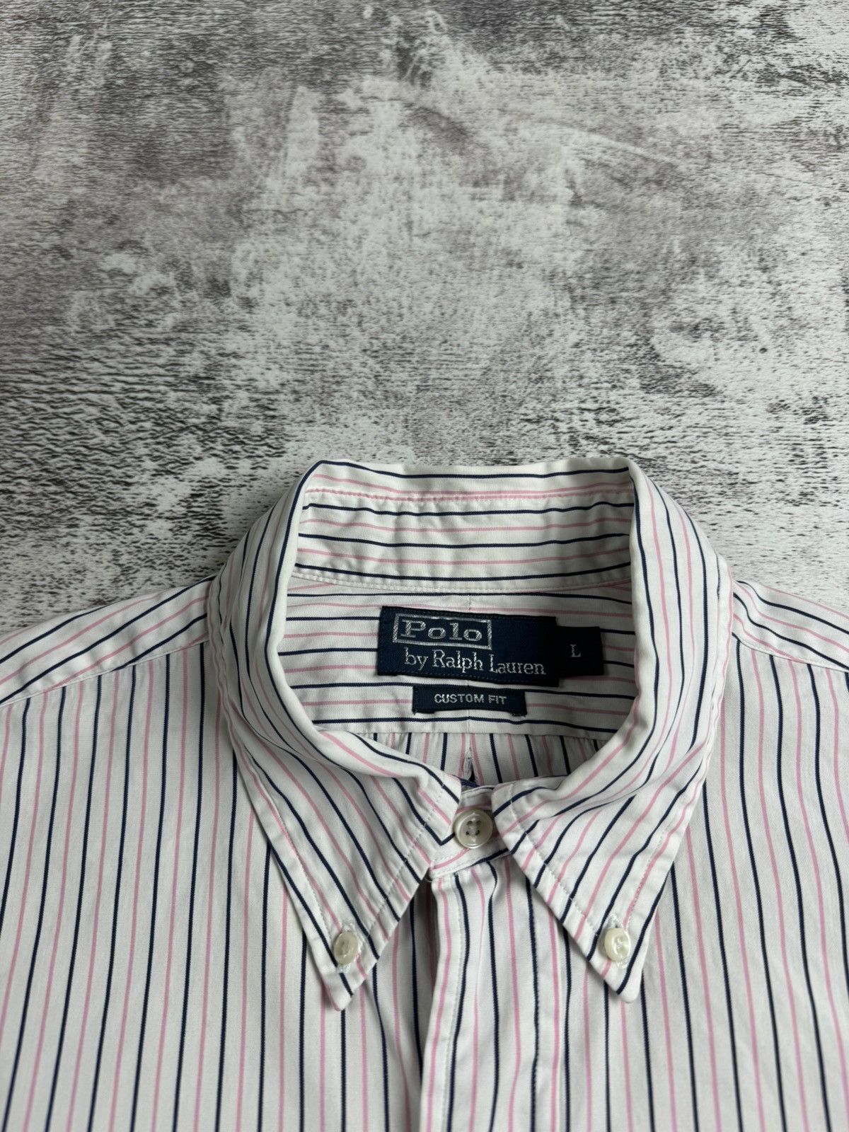 Polo Ralph Lauren Polo Ralph Lauren White Pink Large Size Button Striped Classic LongSleeve Shirt Size US L / EU 52-54 / 3 - 8 Thumbnail