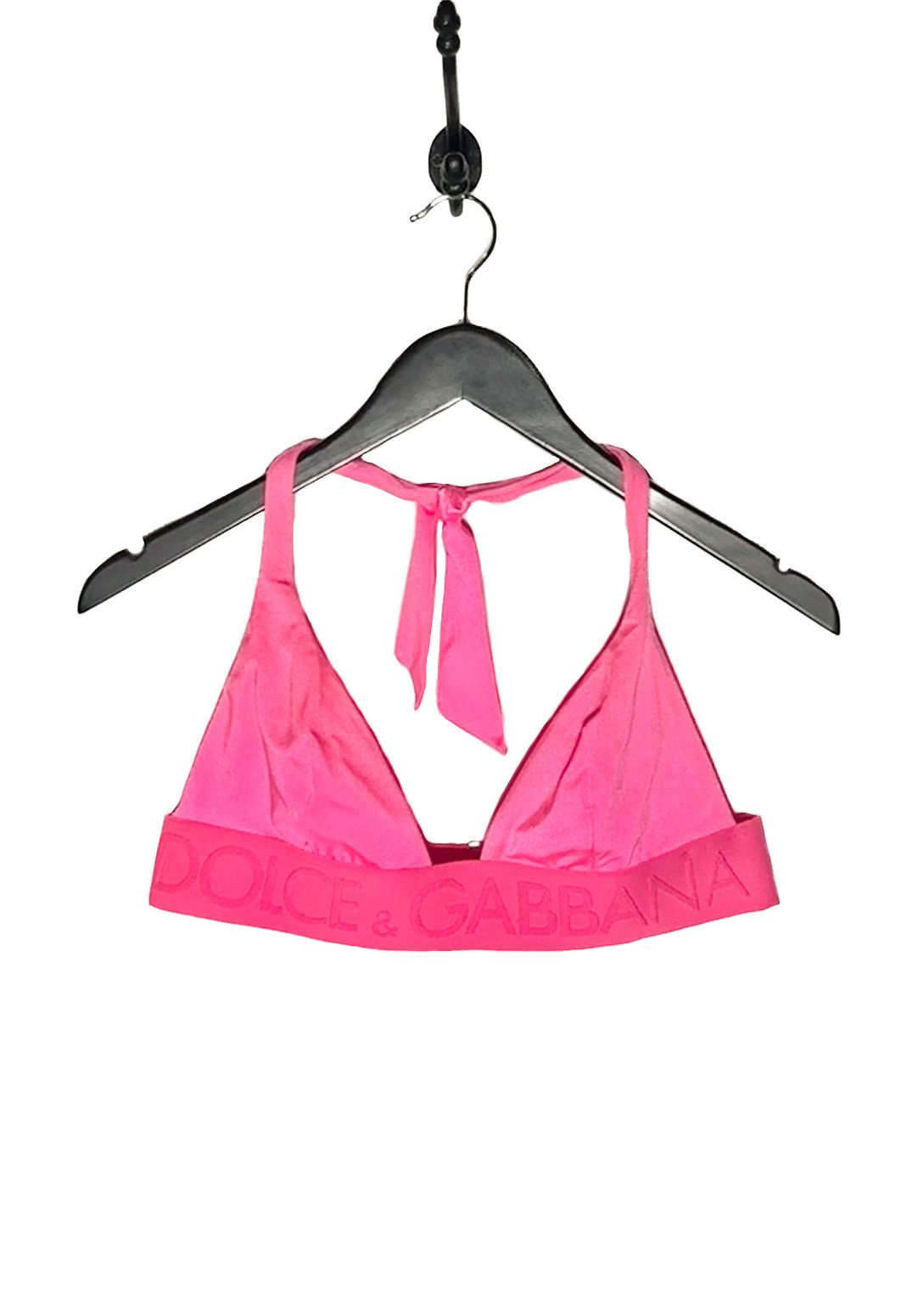 Dolce & Gabbana Dolce & Gabbana Hot Pink Logo Jacquard 2-Pieces Bikini Size ONE SIZE - 2 Thumbnail