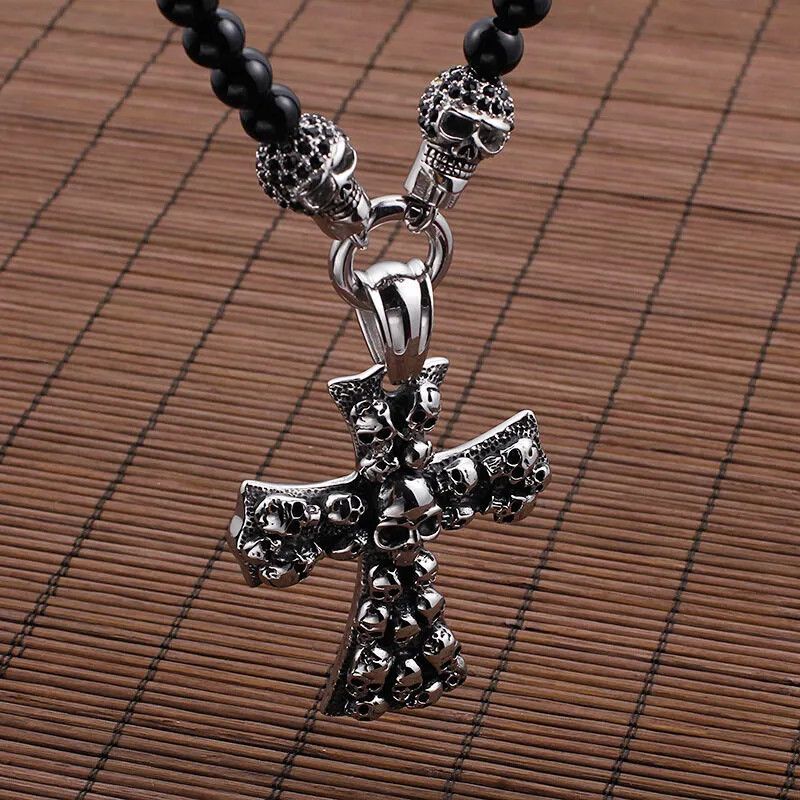Jewelry Creative Skull Cross Metal Pendant Necklace Size ONE SIZE - 1 Thumbnail